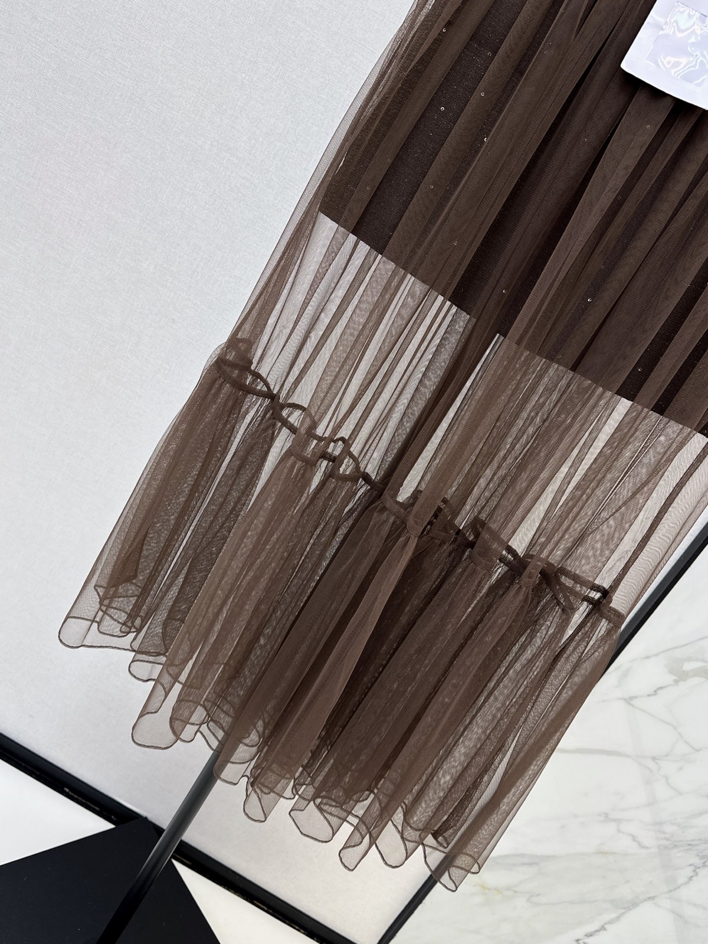 Chan 26fw woven mini skirt mesh skirt sets