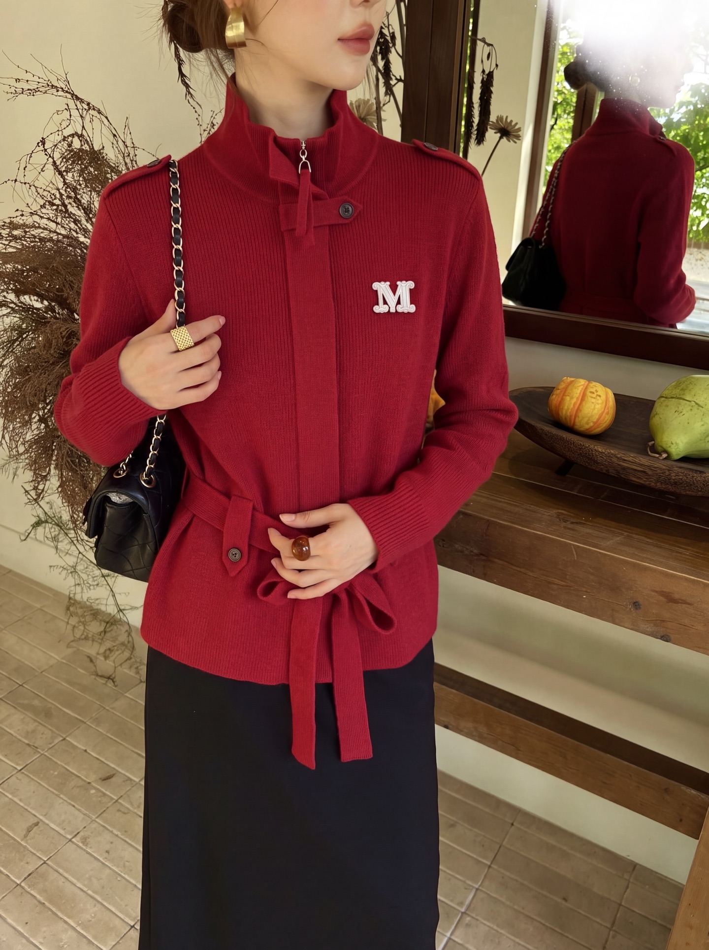 Max 26fw woolbelted cardigan