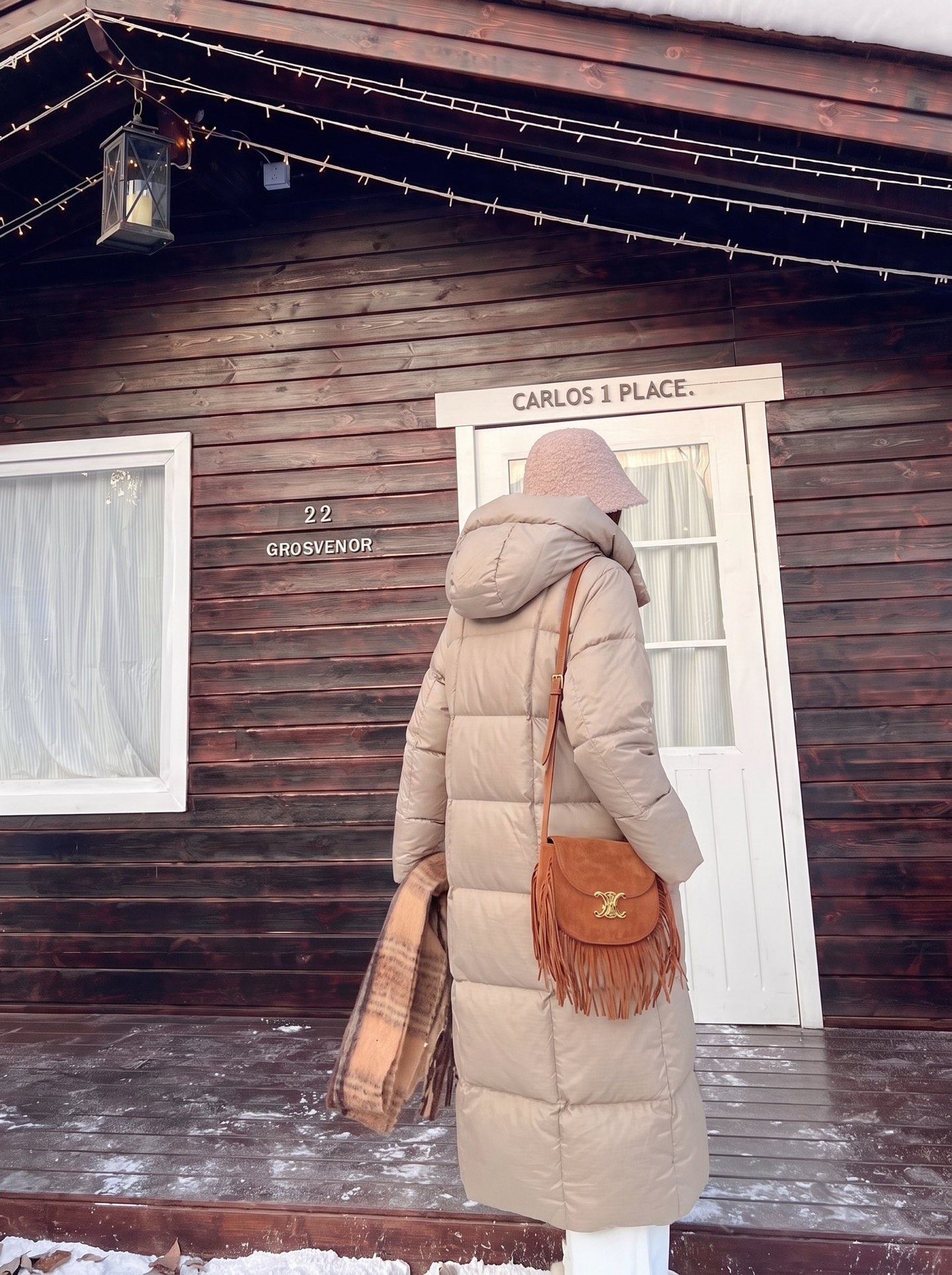 Max 26fw hooded long down jacket