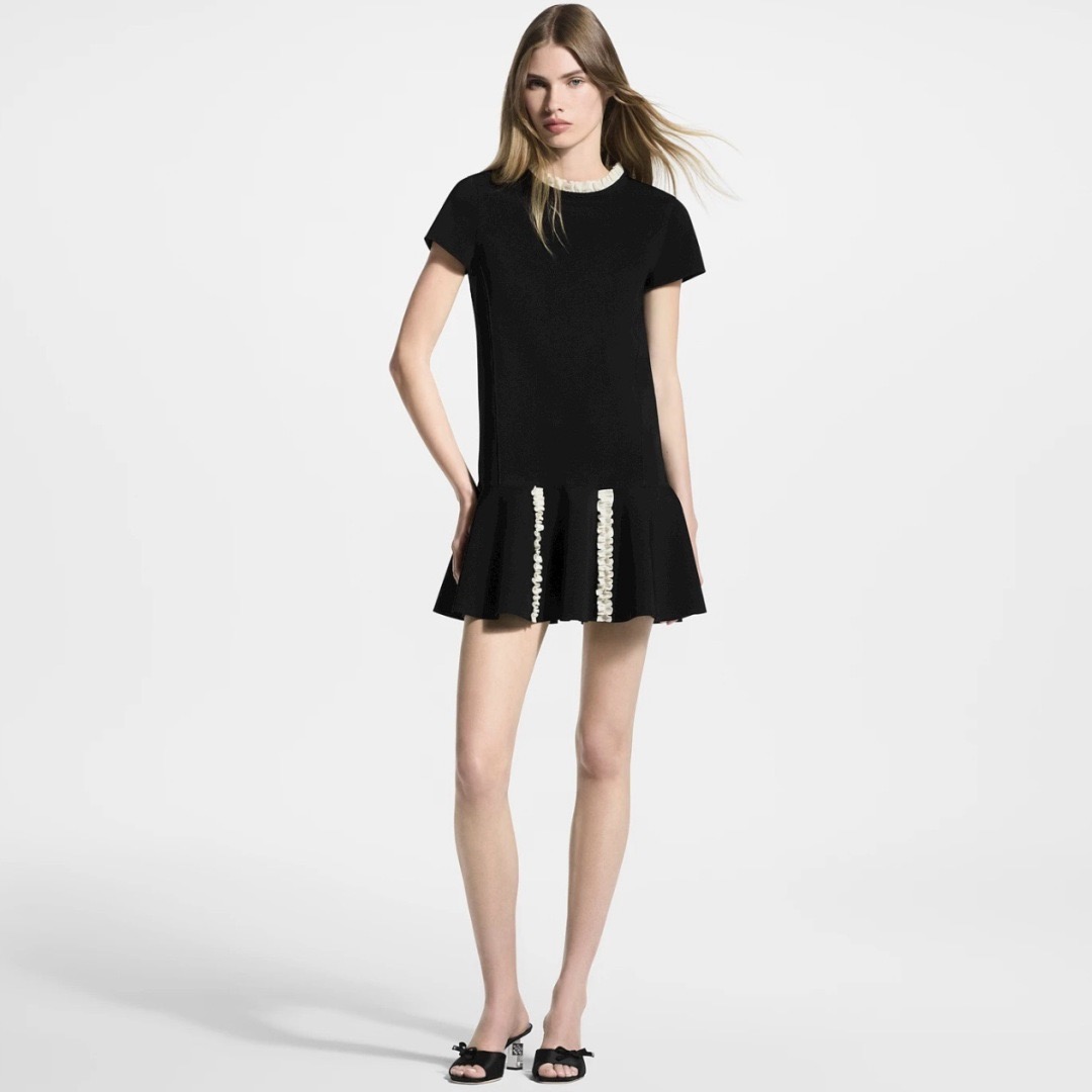 Loui 26ss ruffle trim dress