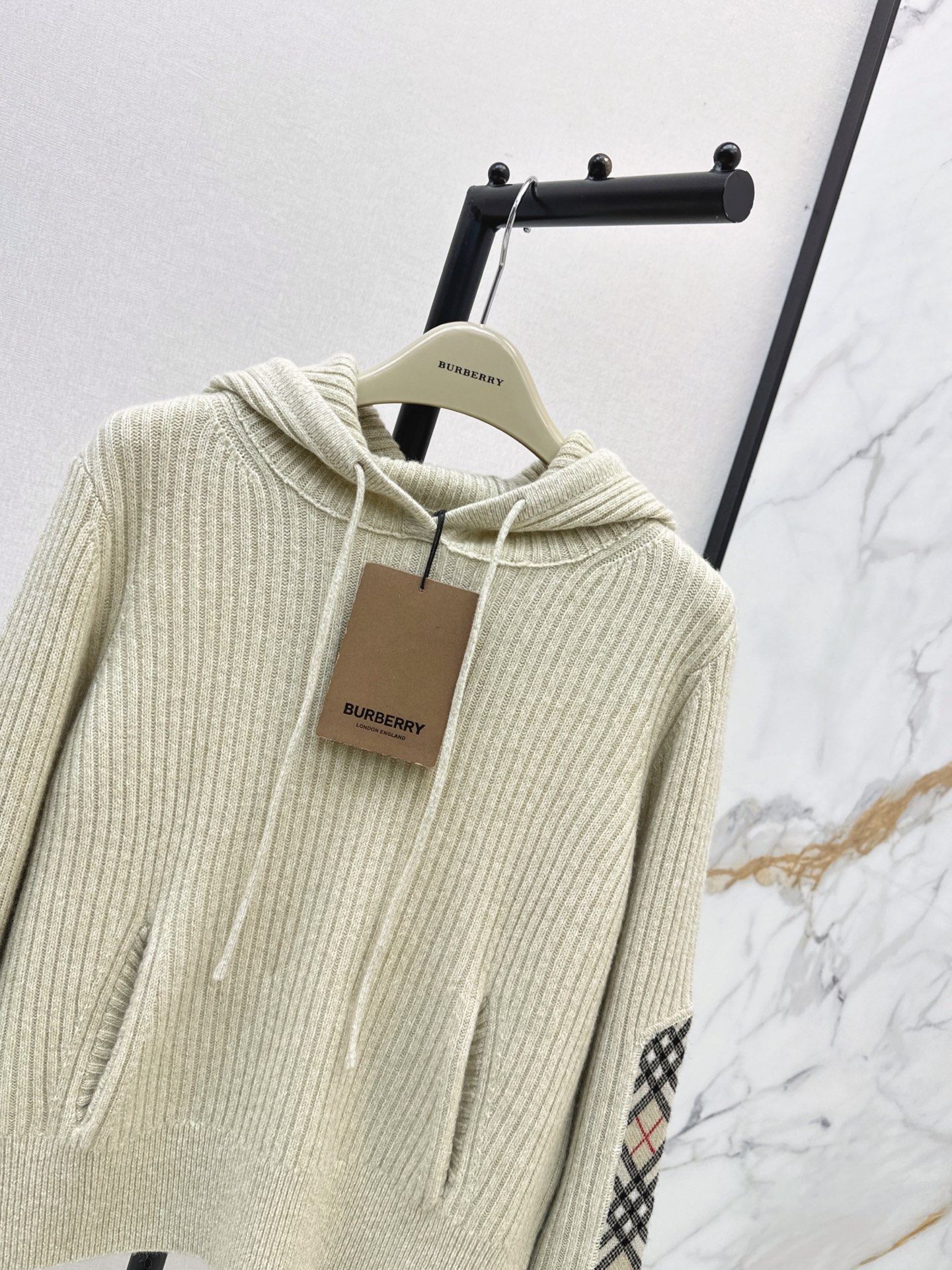 Bur 26fw hooded knit sweater