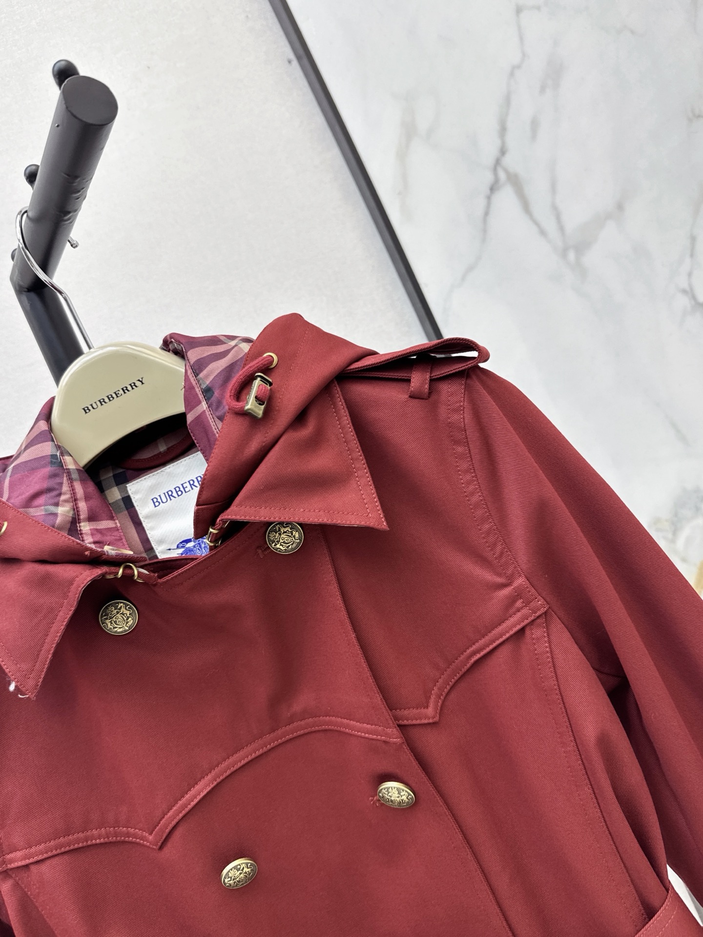 Bur 26fw hooded cropped trench coats