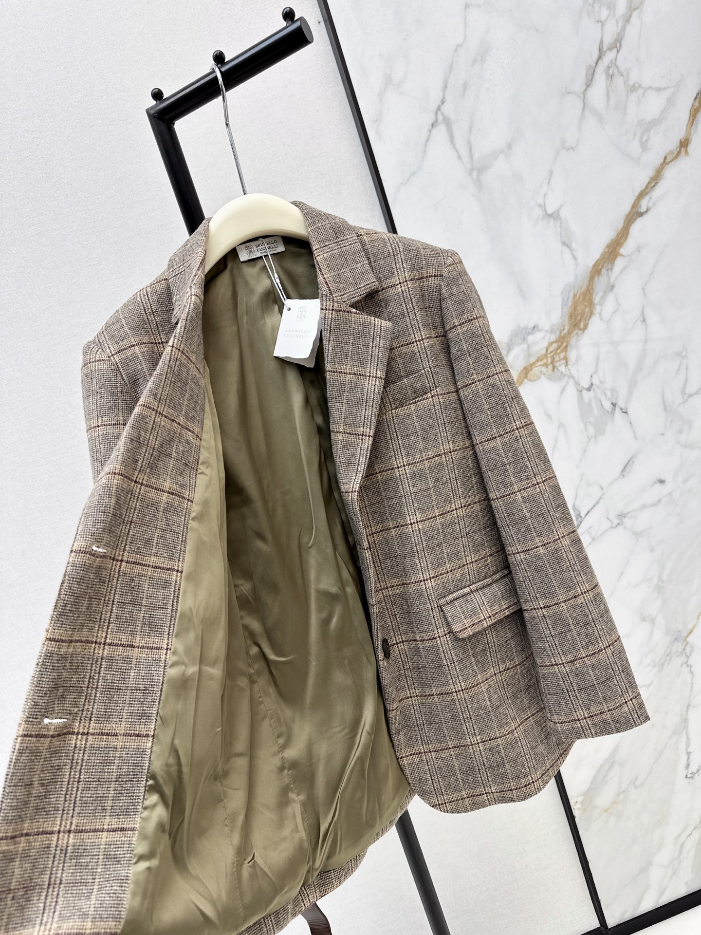 Brun 26fw check blazer