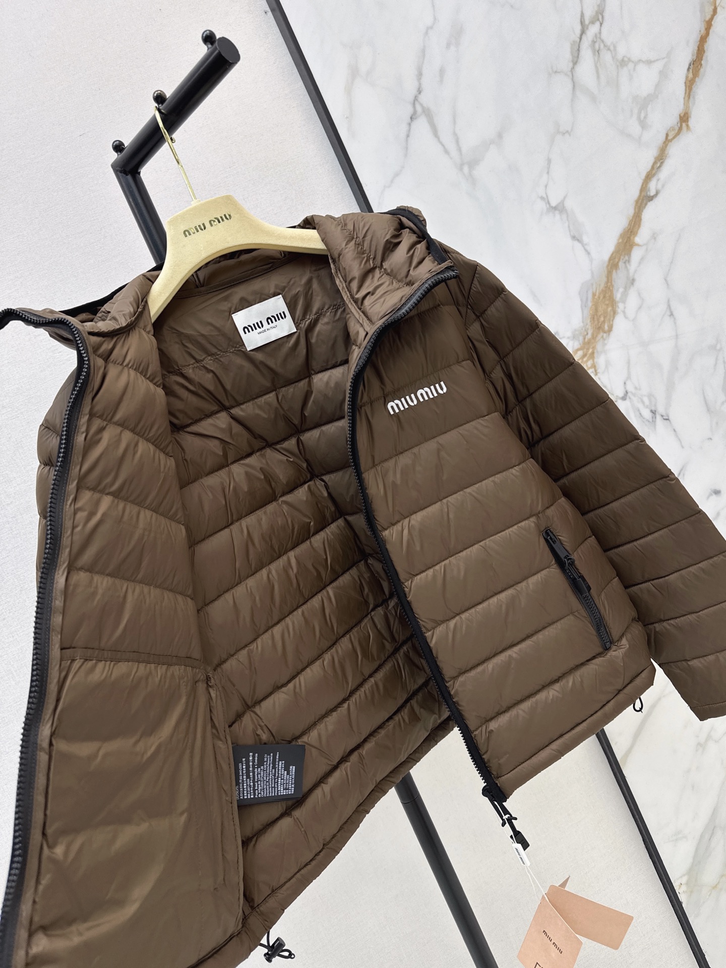 Miu 26fw hooded down jacket