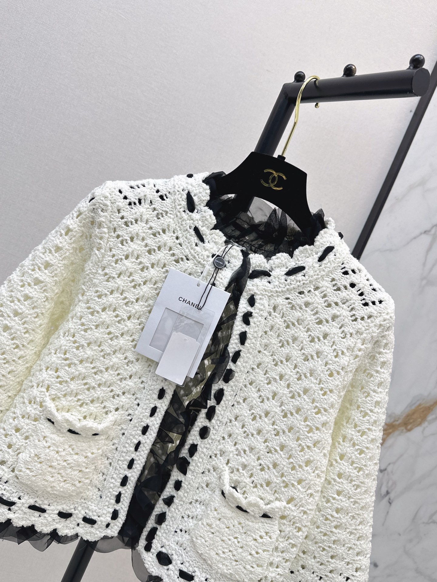 Chan 26fw hollow knit cardigan