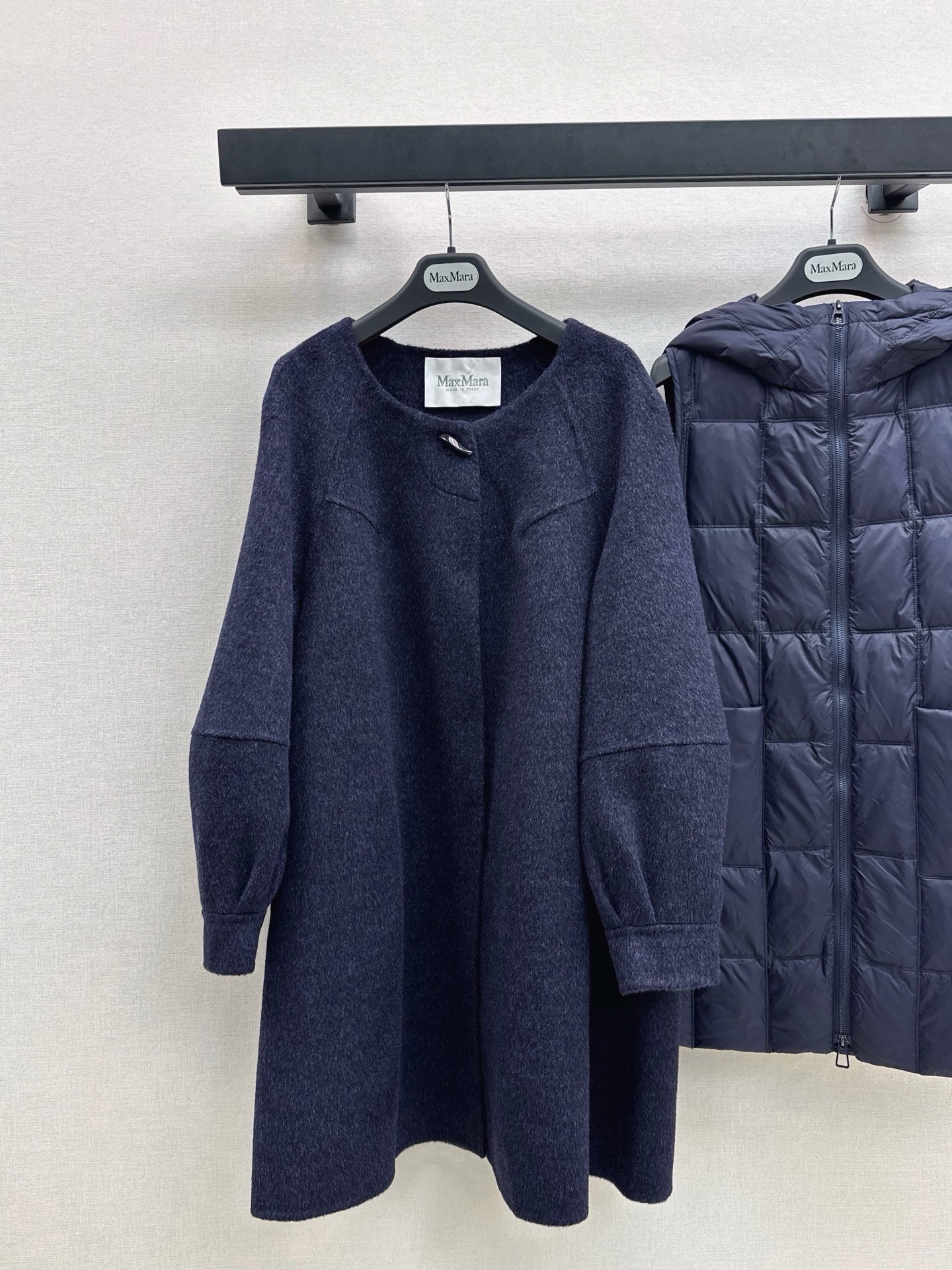 Max 26fw hooded down vest overcoats sets