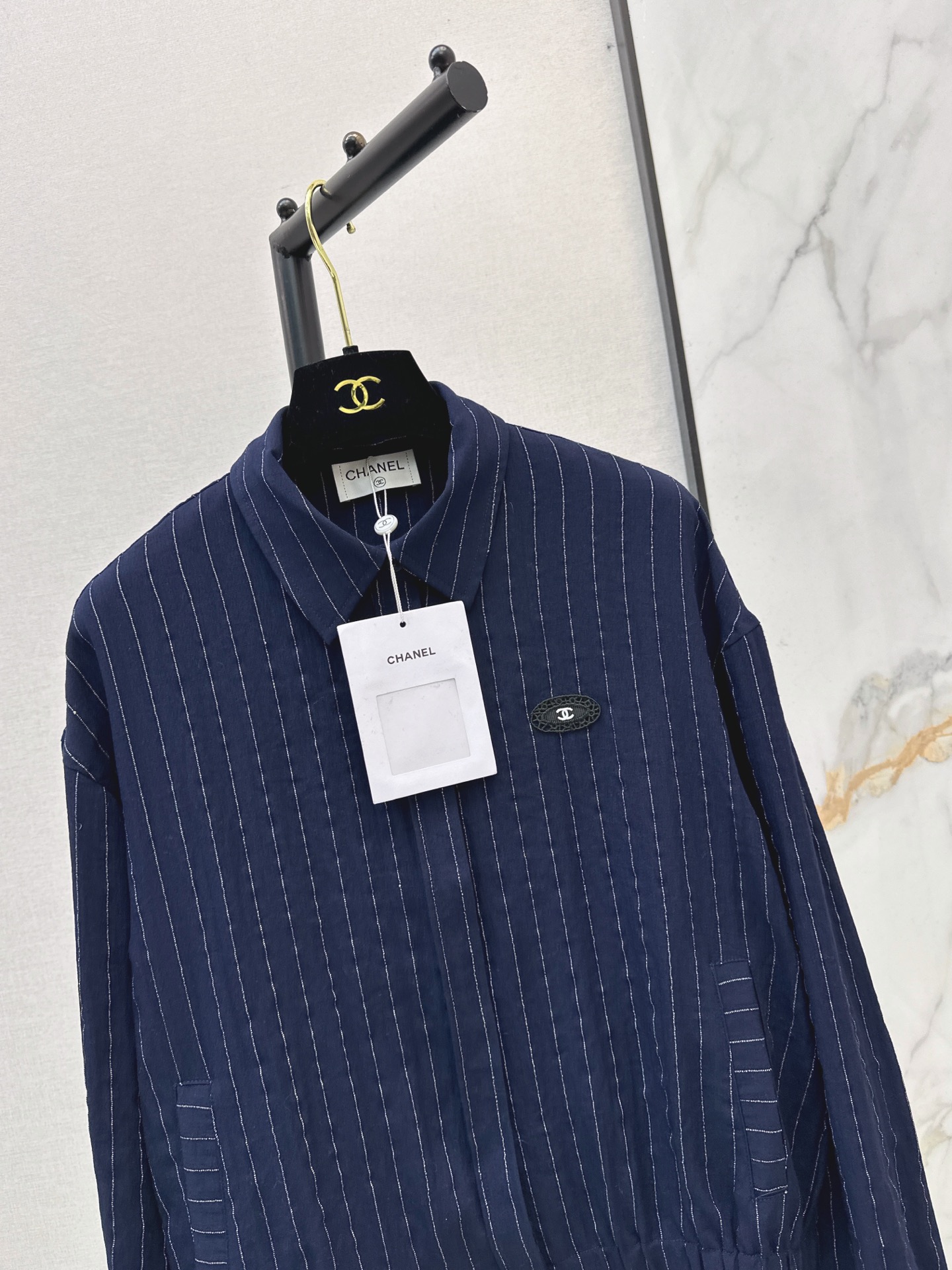 Chan 26fw stripe shirt jacket