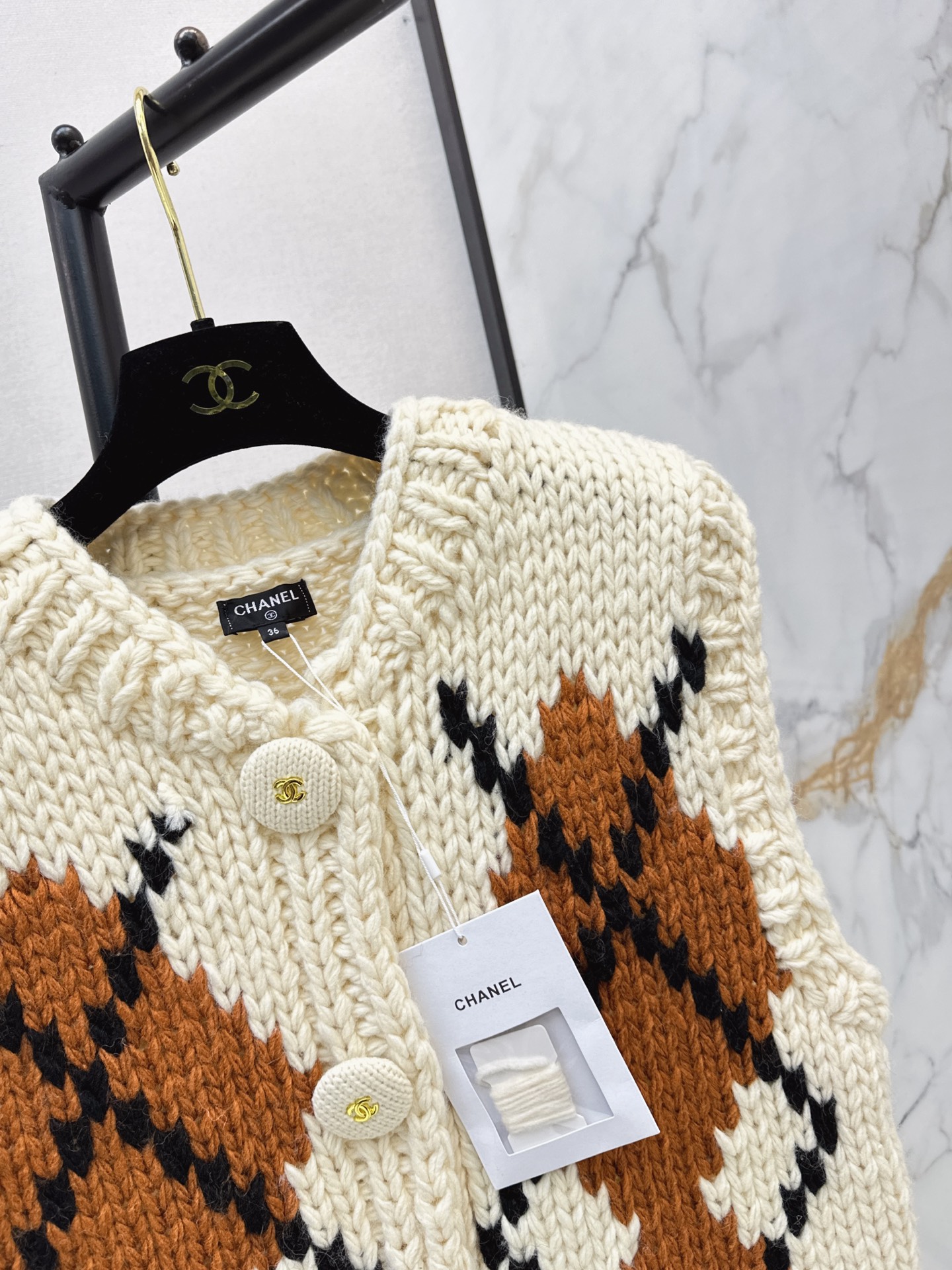 Chan 26fw jacquard knit vest