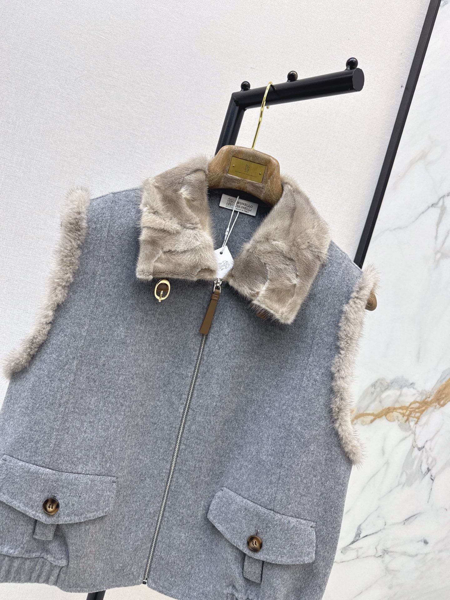 Brun 26fw woolen vest jacket