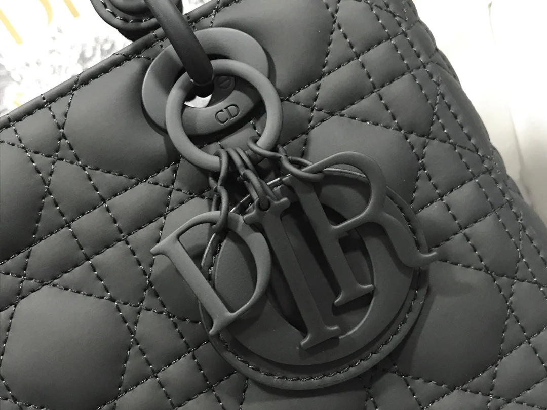 DO Mini Lady Bag Black Ultramatte Cannage Calfskin