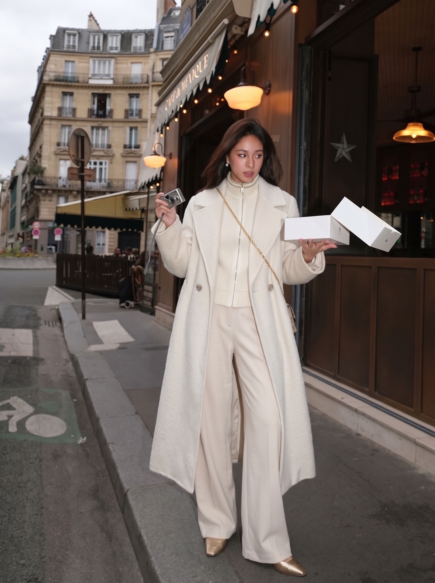 Max 26fw knit vest overcoats sets