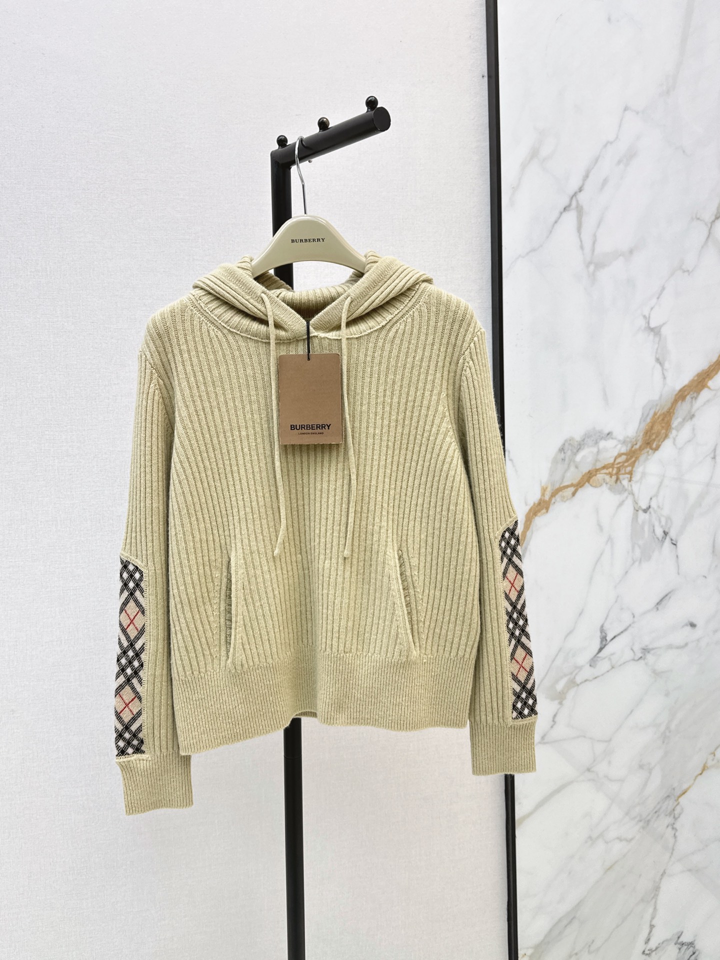 Bur 26fw hooded knit sweater