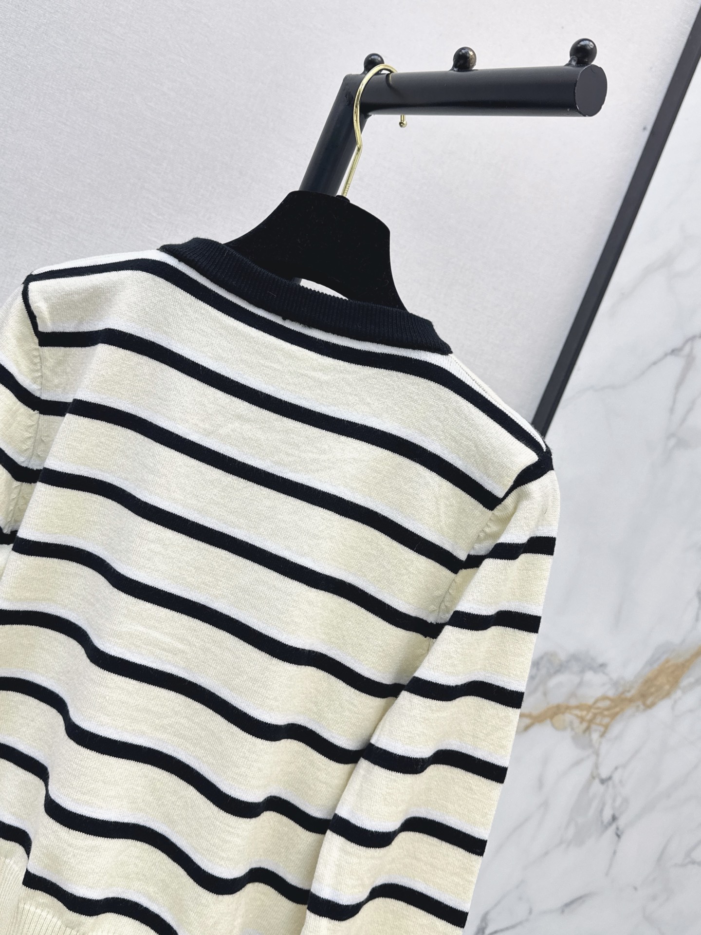 Chan 26fw stripe knit cardigan
