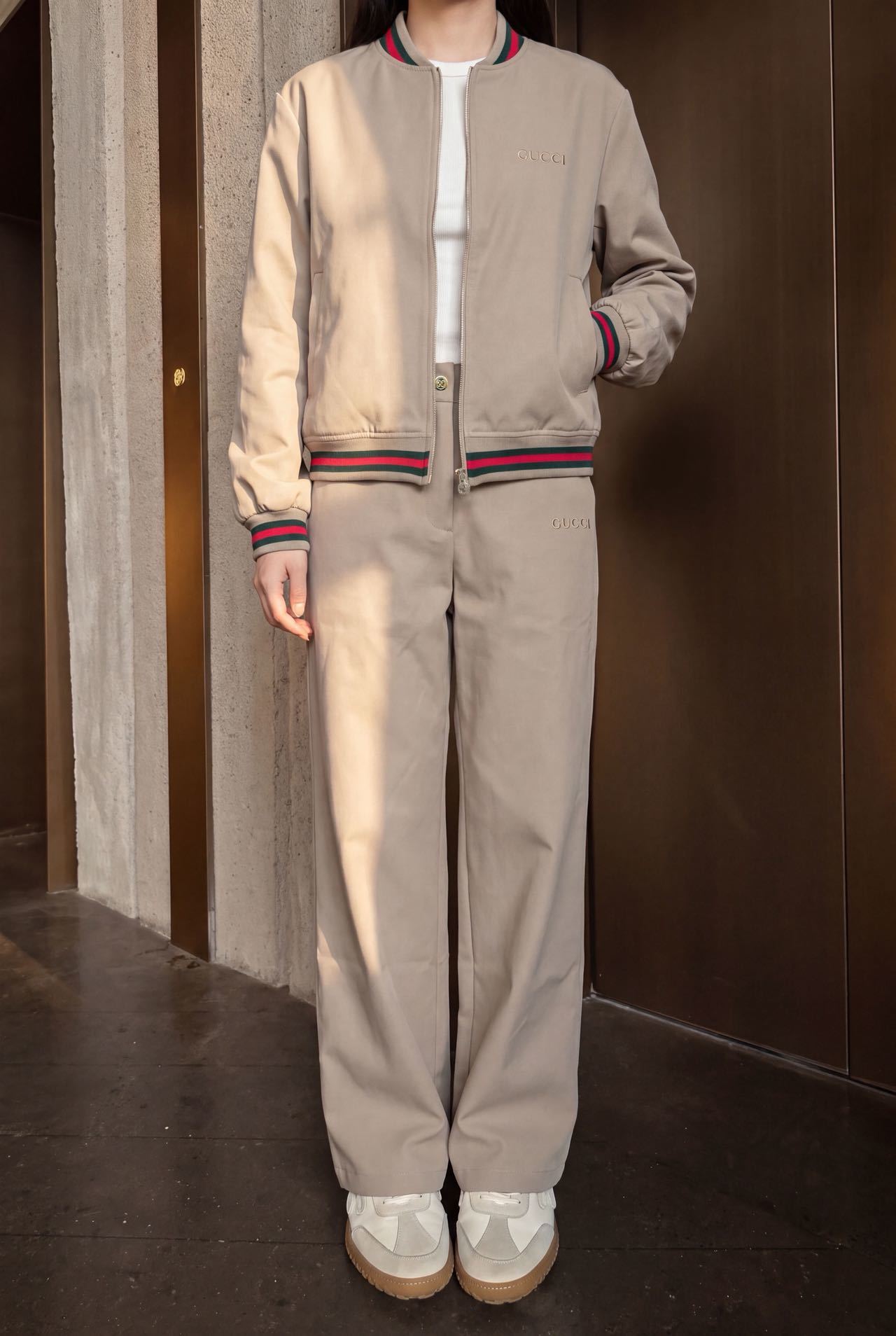 Guc 26fw zipper jacket pants sets