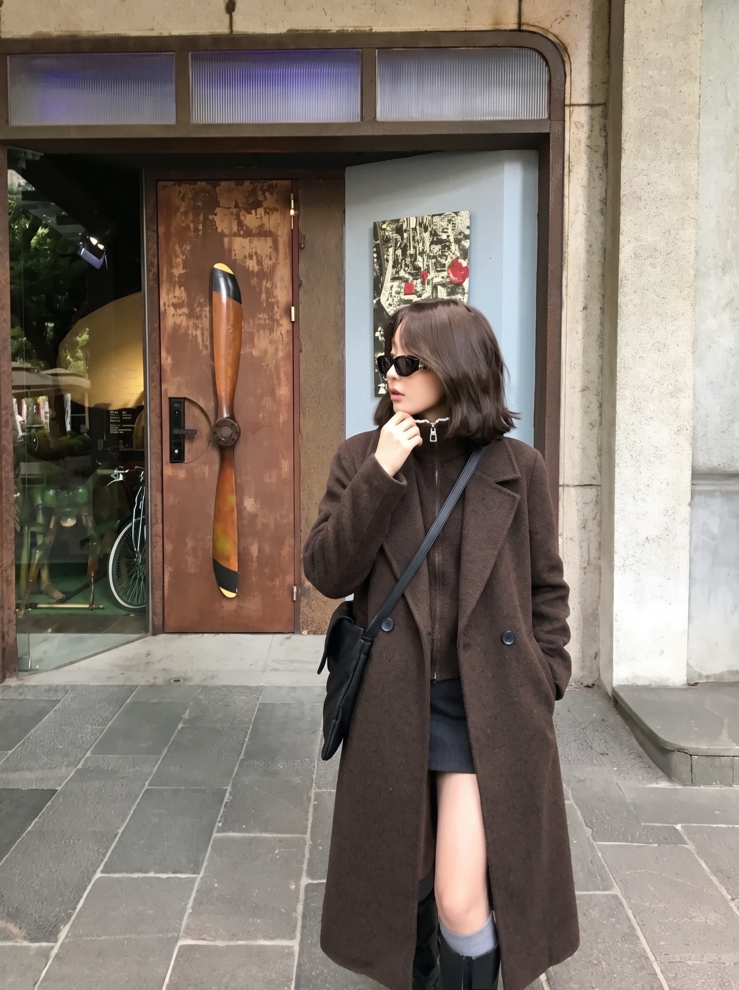 Max 26fw knit vest overcoats sets