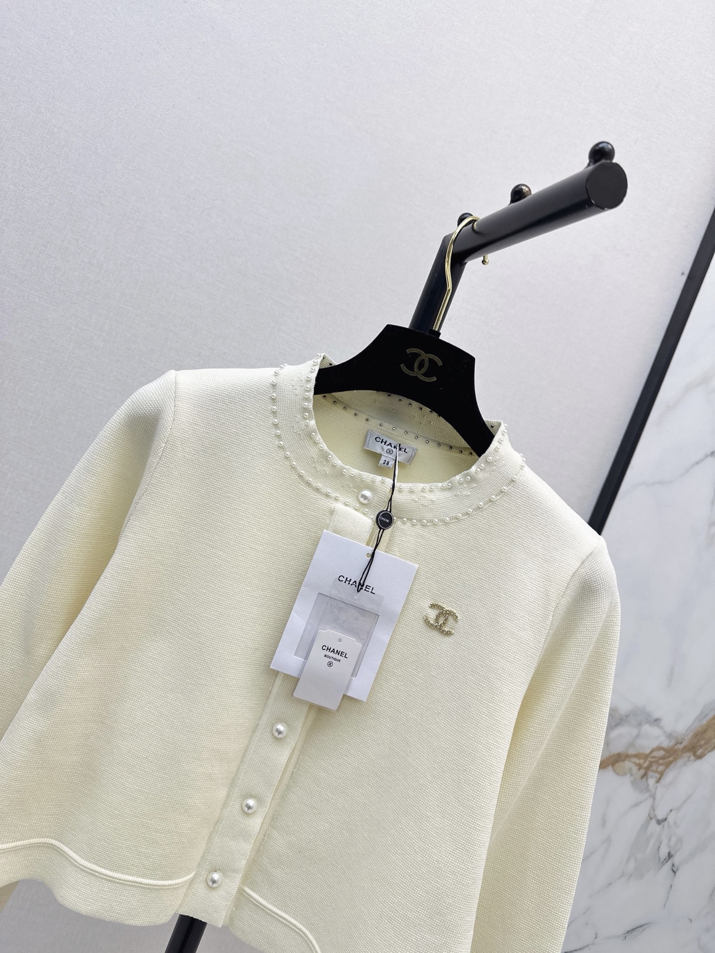 Chan 26fw beading knit cardigan