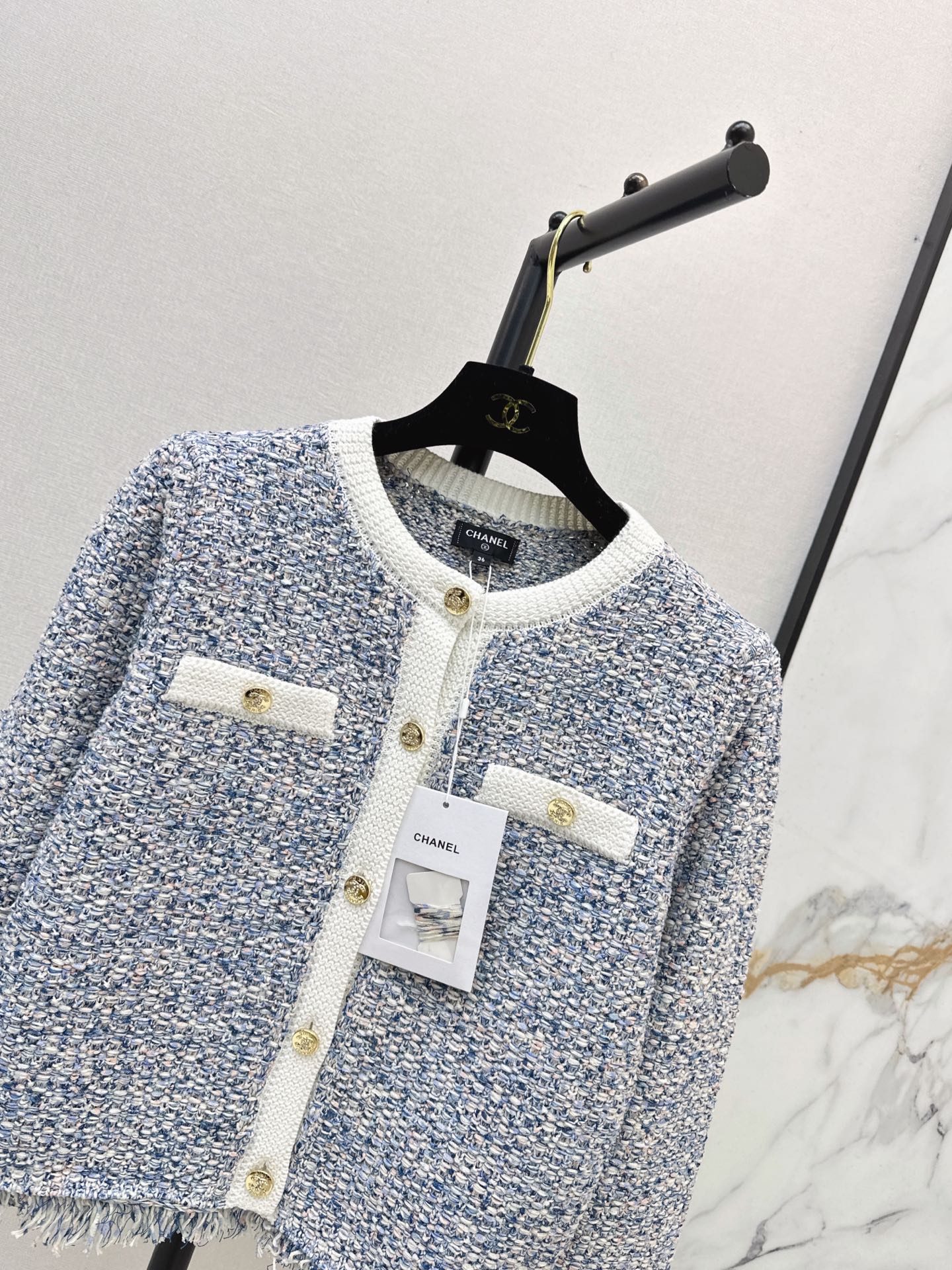 Chan 26fw fringe knit cardigan