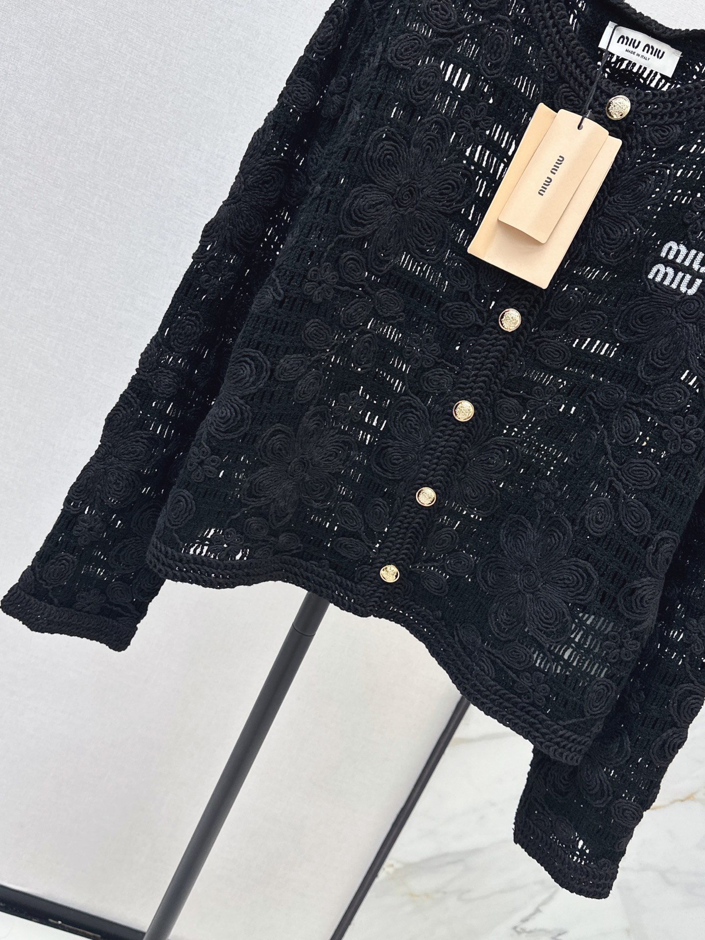 Miu 26fw hollow cardigan