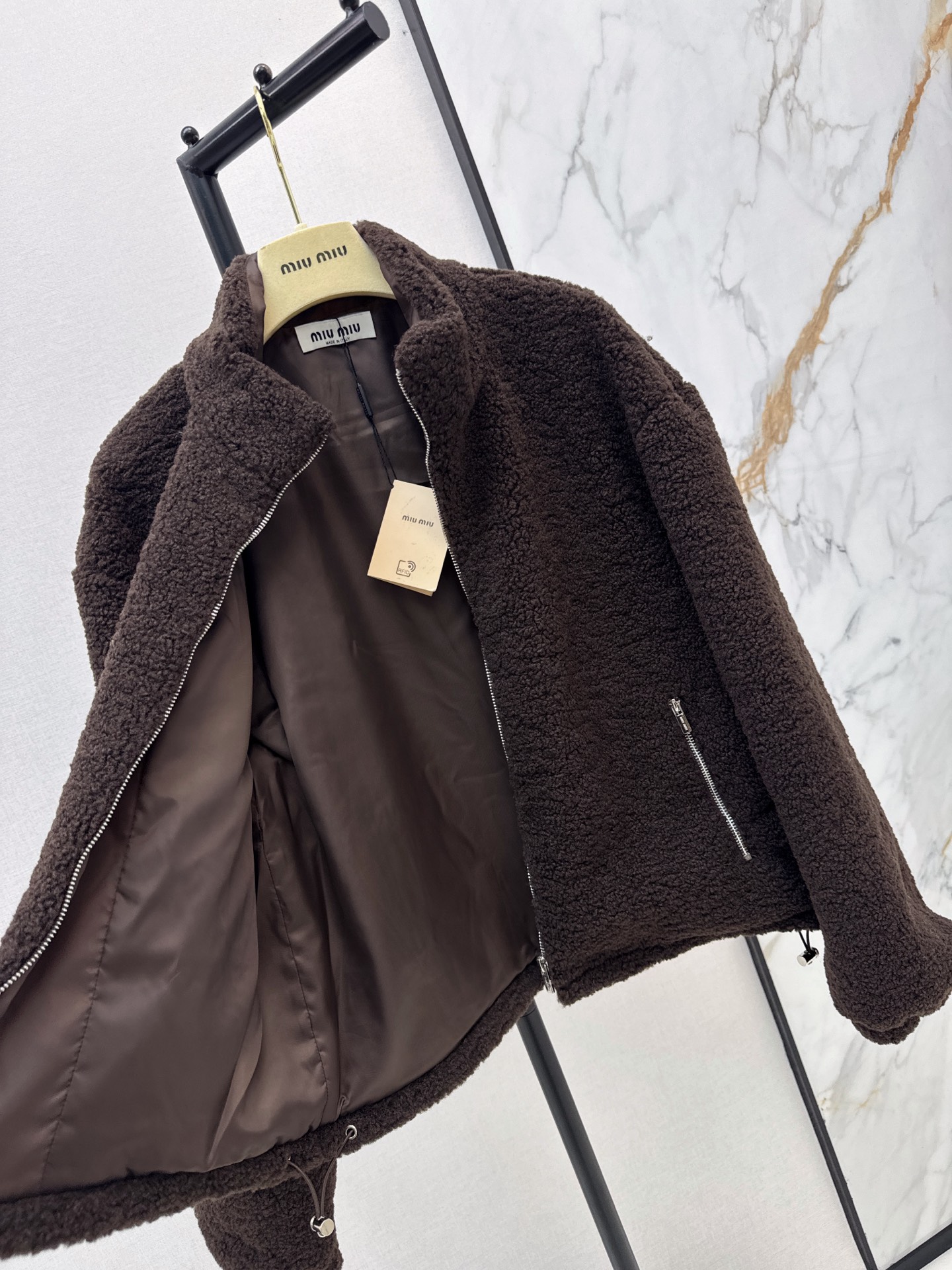 Miu 26fw faux shearling jacket