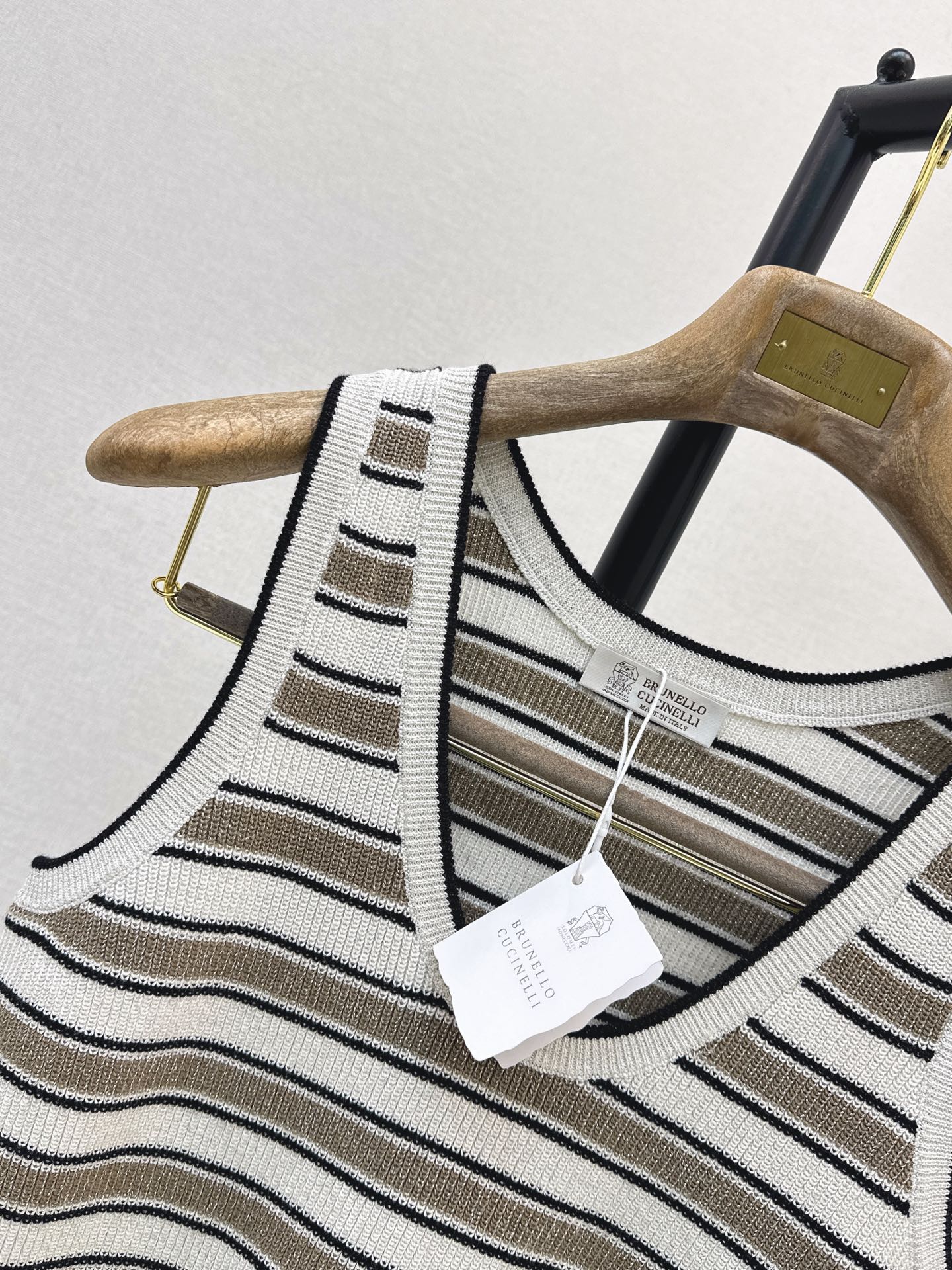 Brun 26ss stripe knit vest
