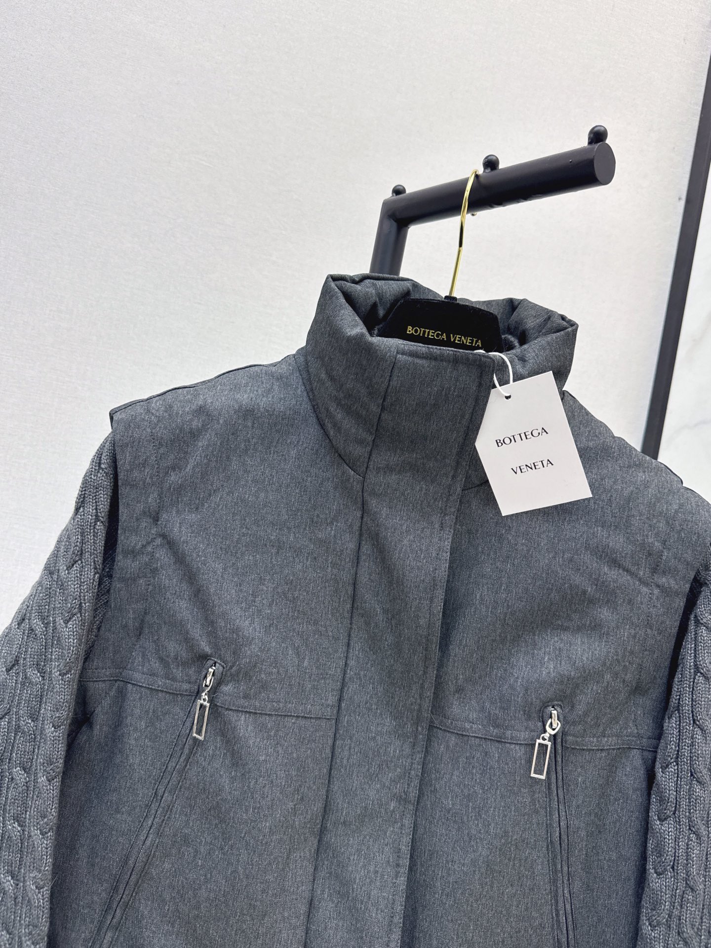 Bott 26fw detachable sleeve knit contract down jacket