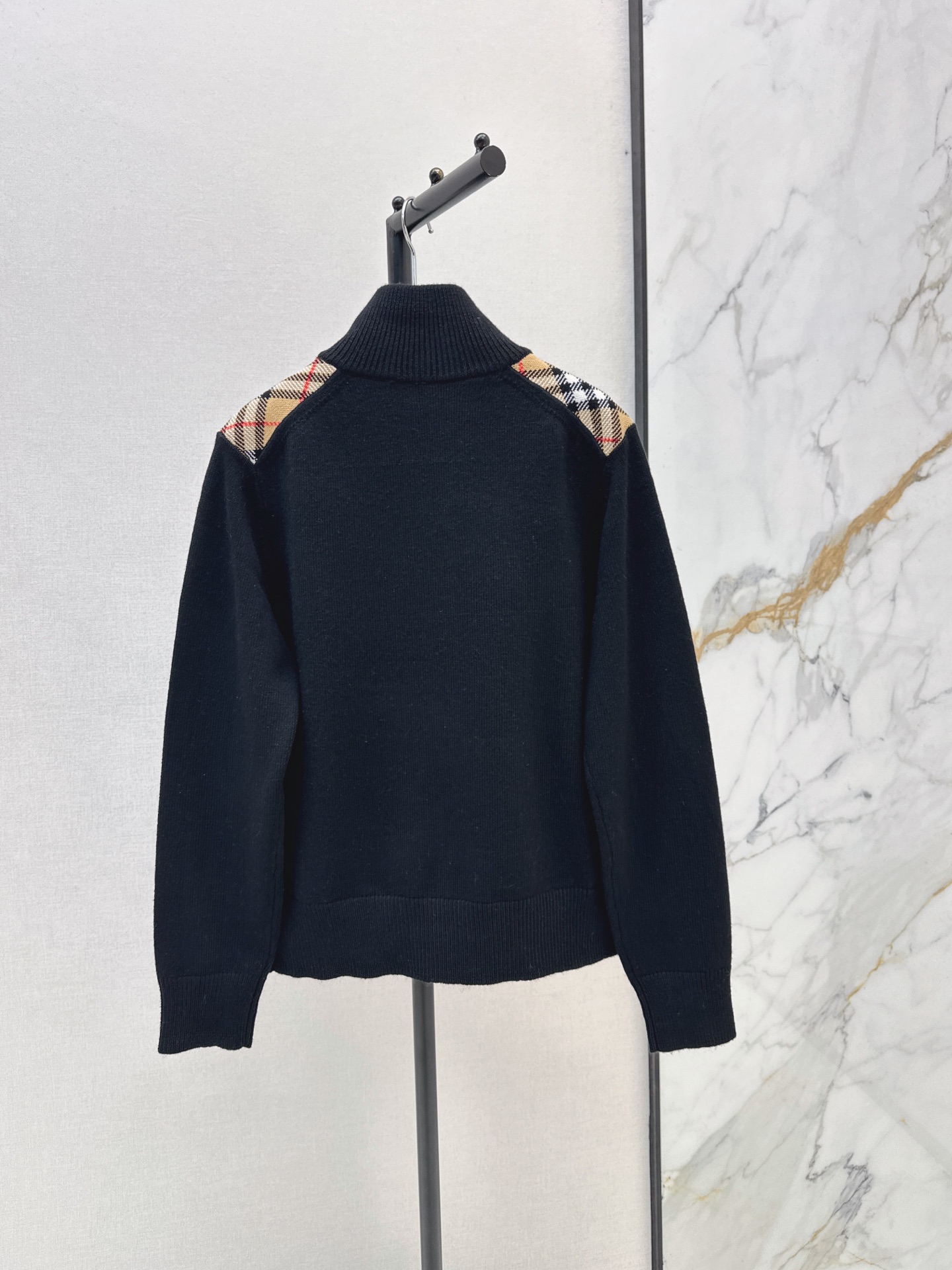 Burb 26fw check contract zipper jacket