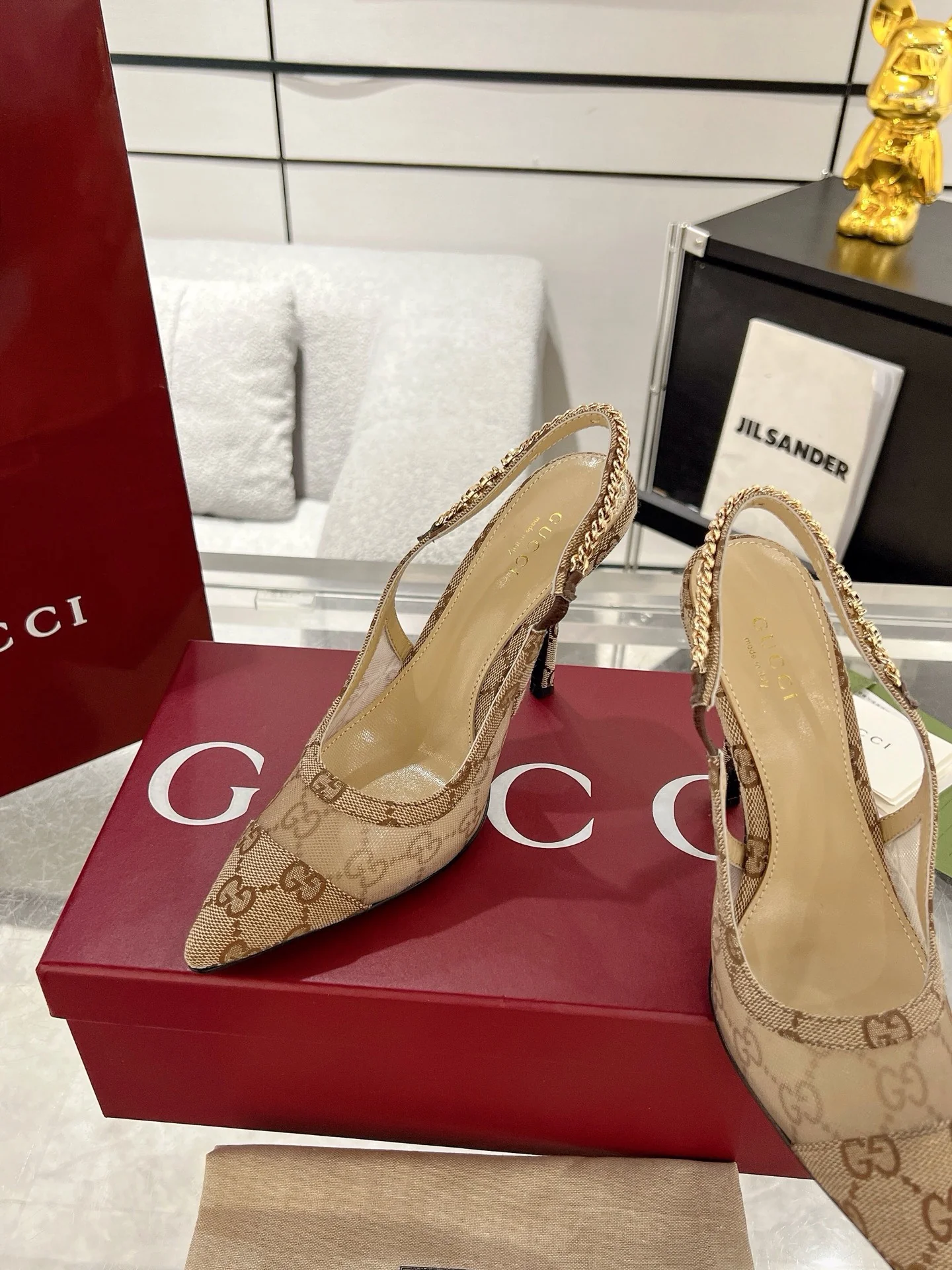 Gucc 25fw slingback heels