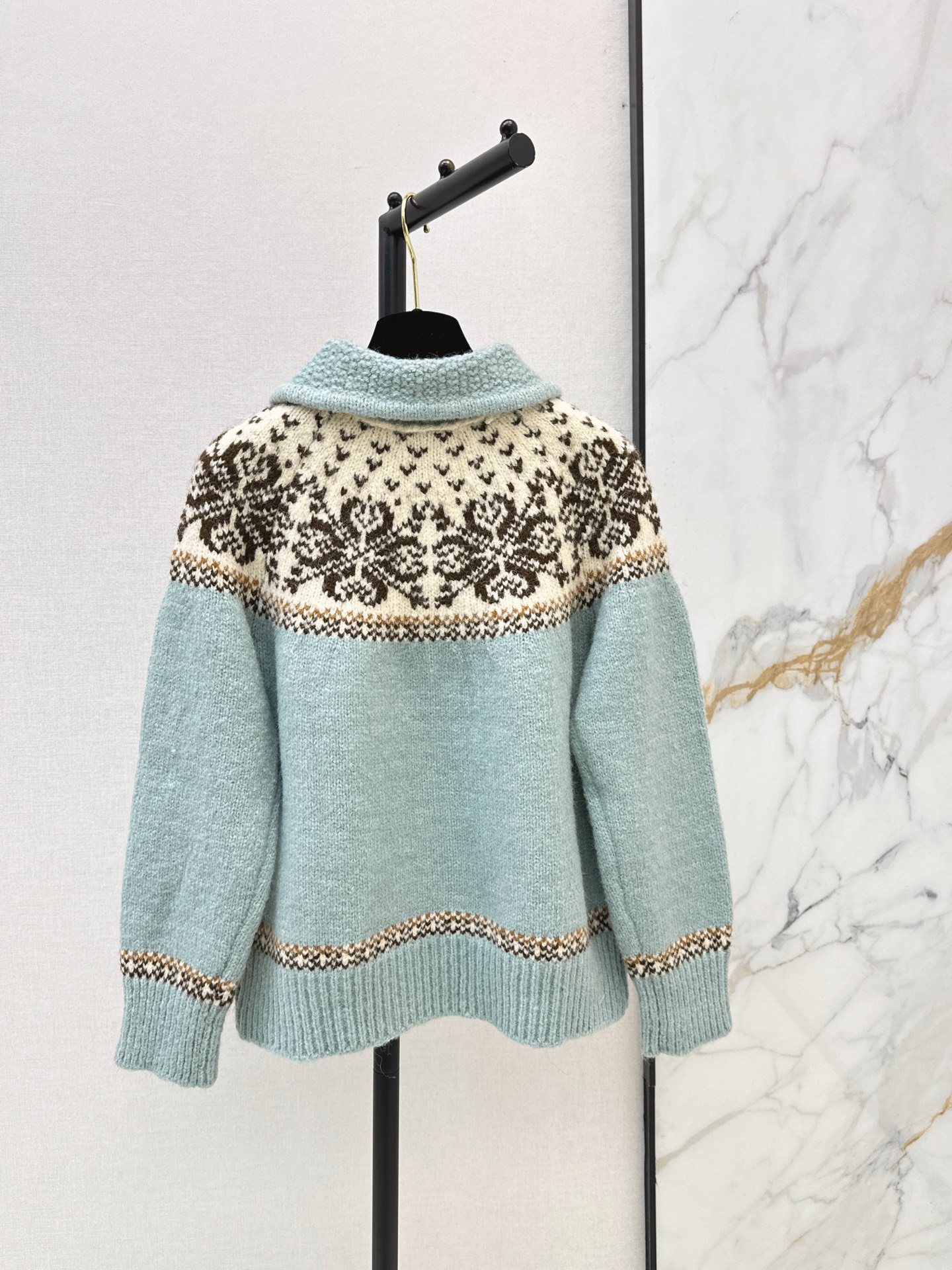 Chan 26fw fair is了zipper knit cardigan