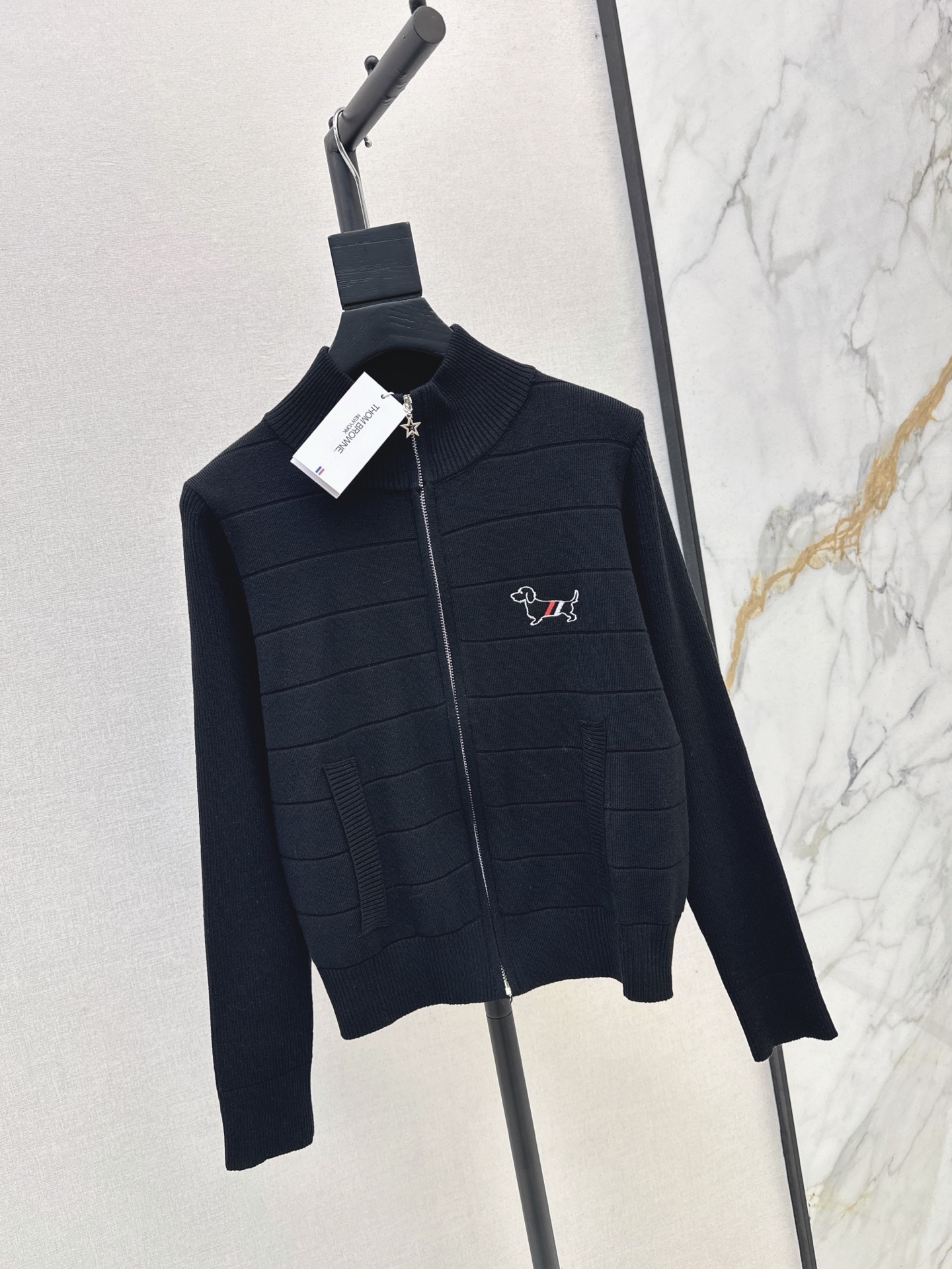 Thom 26fw embroidery knit cardigan