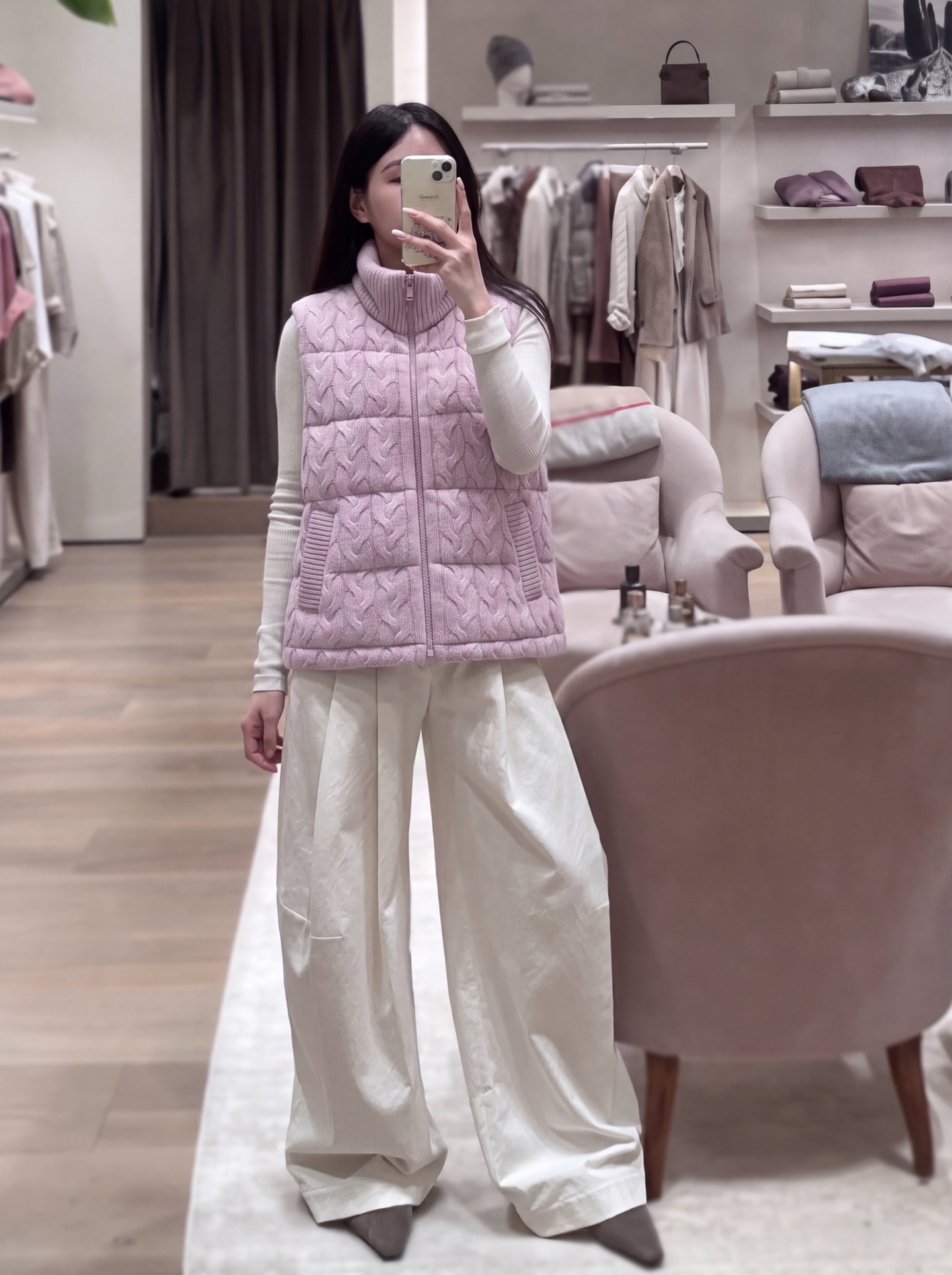 Brun 26fw knit contract down vest