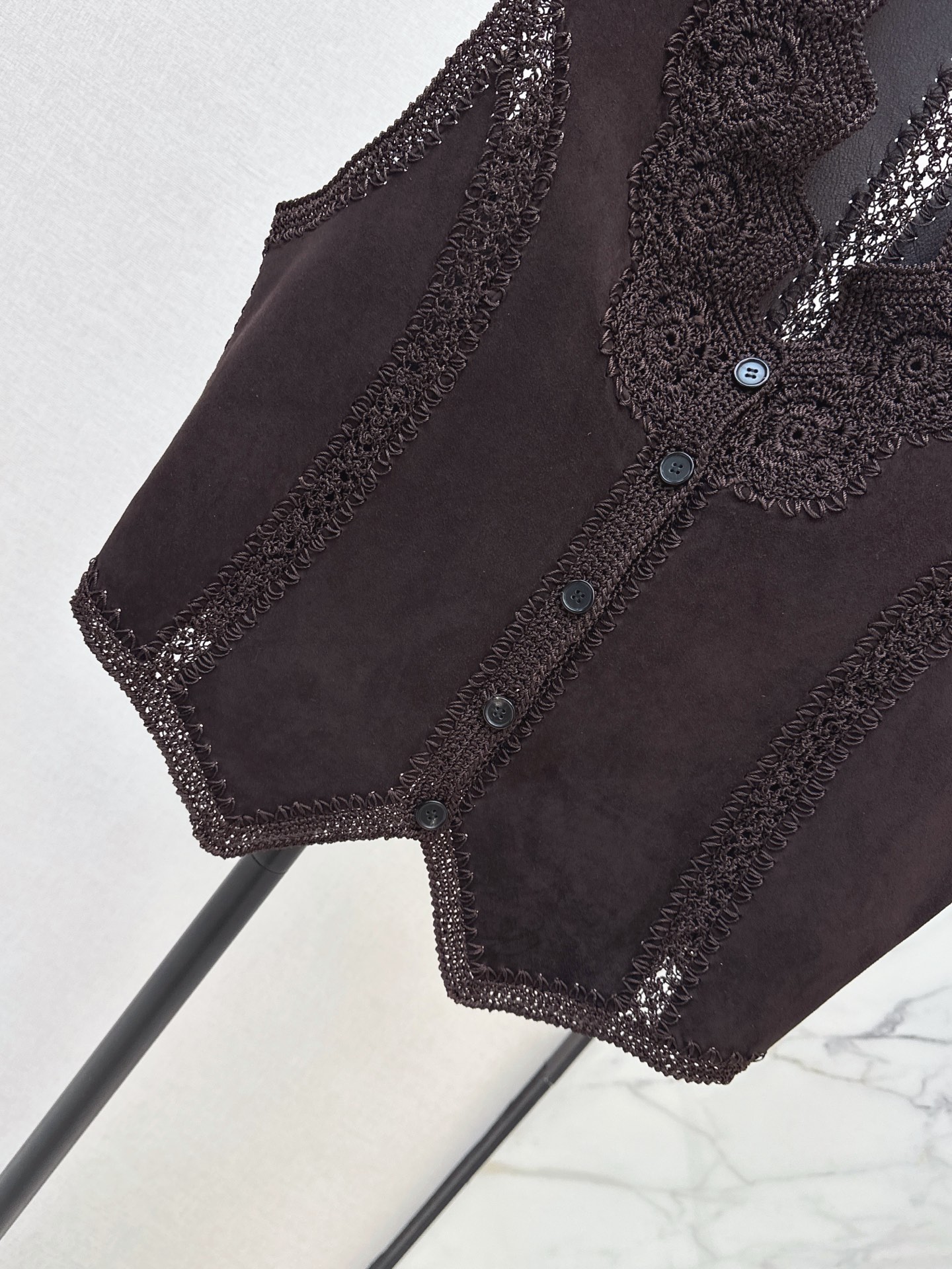 ES 26fw suede fleece leather vest