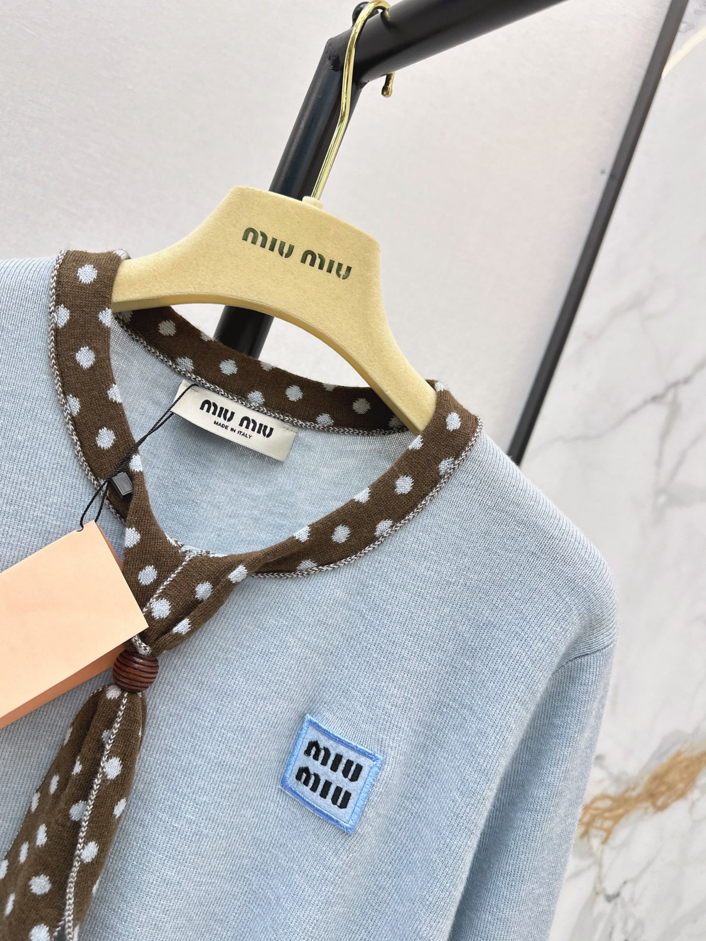 Miu 26fw bow tie knit sweater