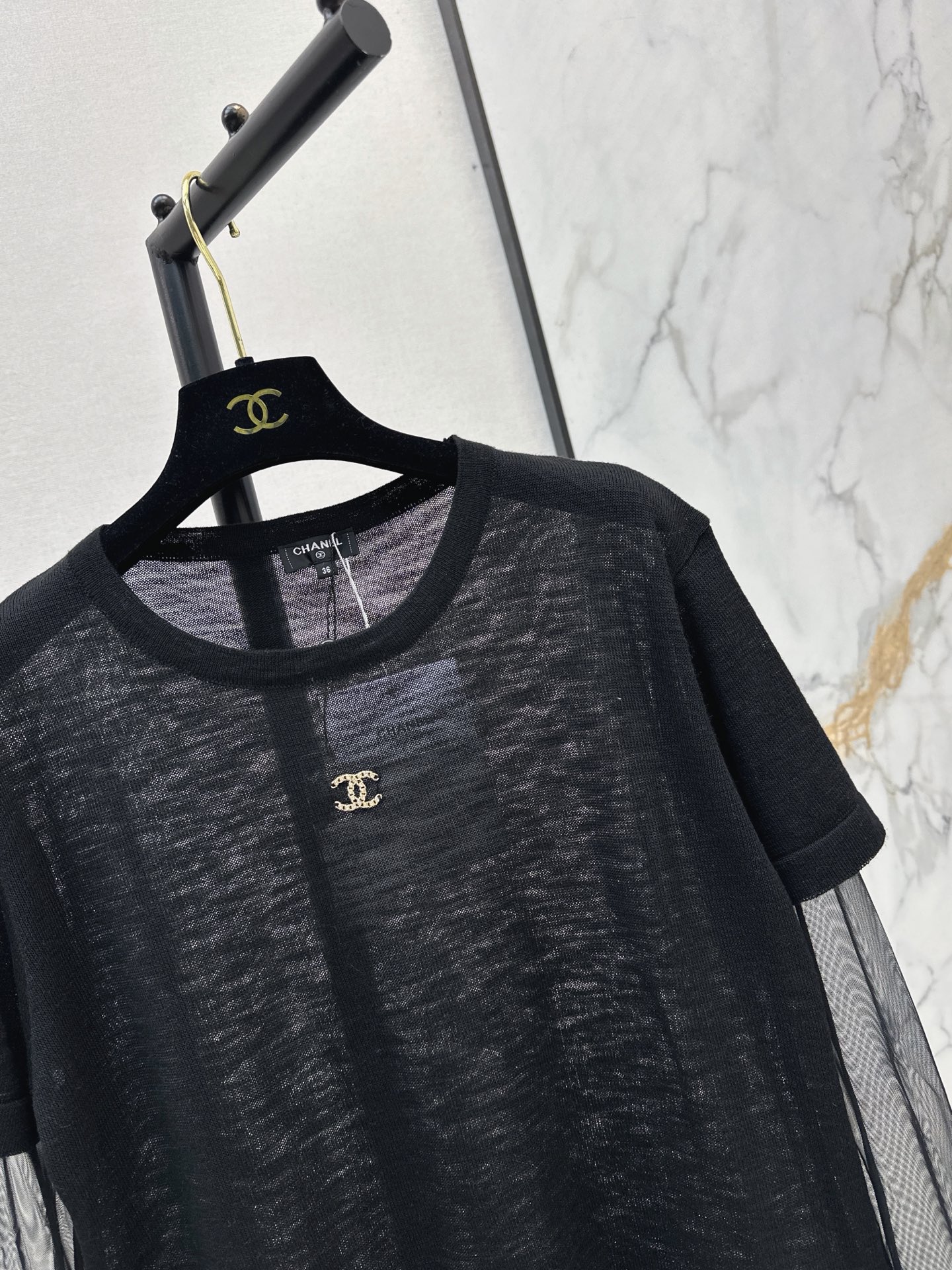 Chan 26ss 2in1 meash knitwear