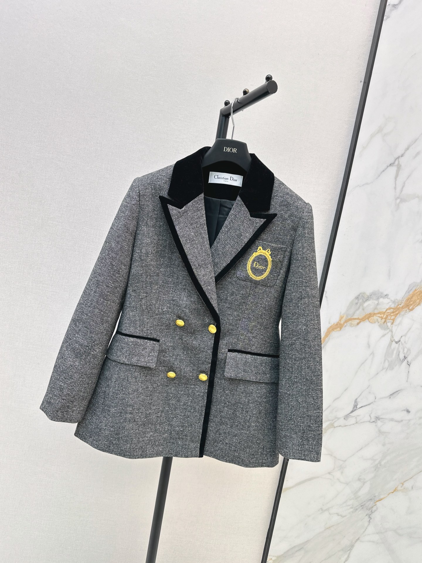 CD 26fw velvet trim blazer