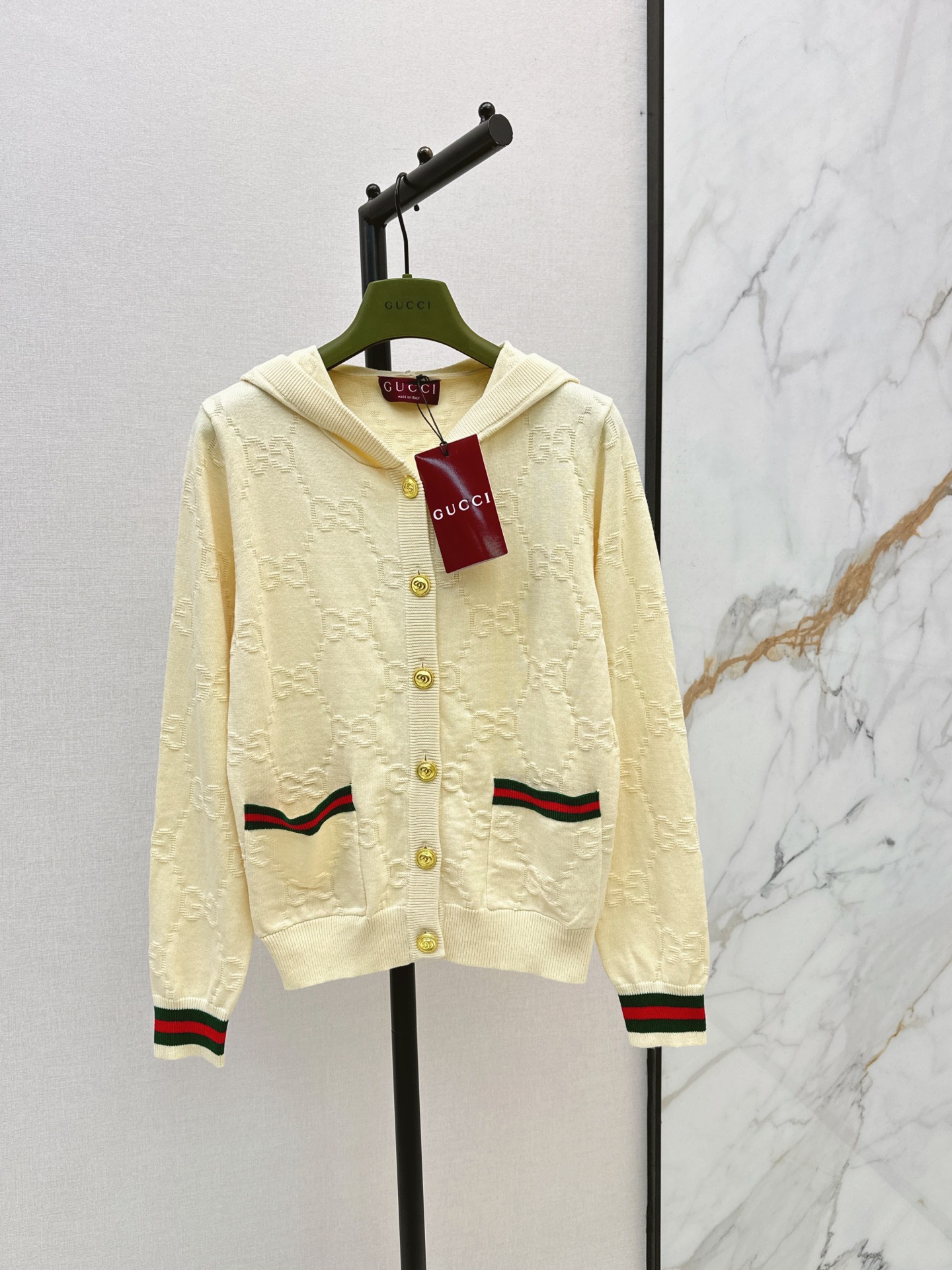 Guc 26fw hooded knit cardigan