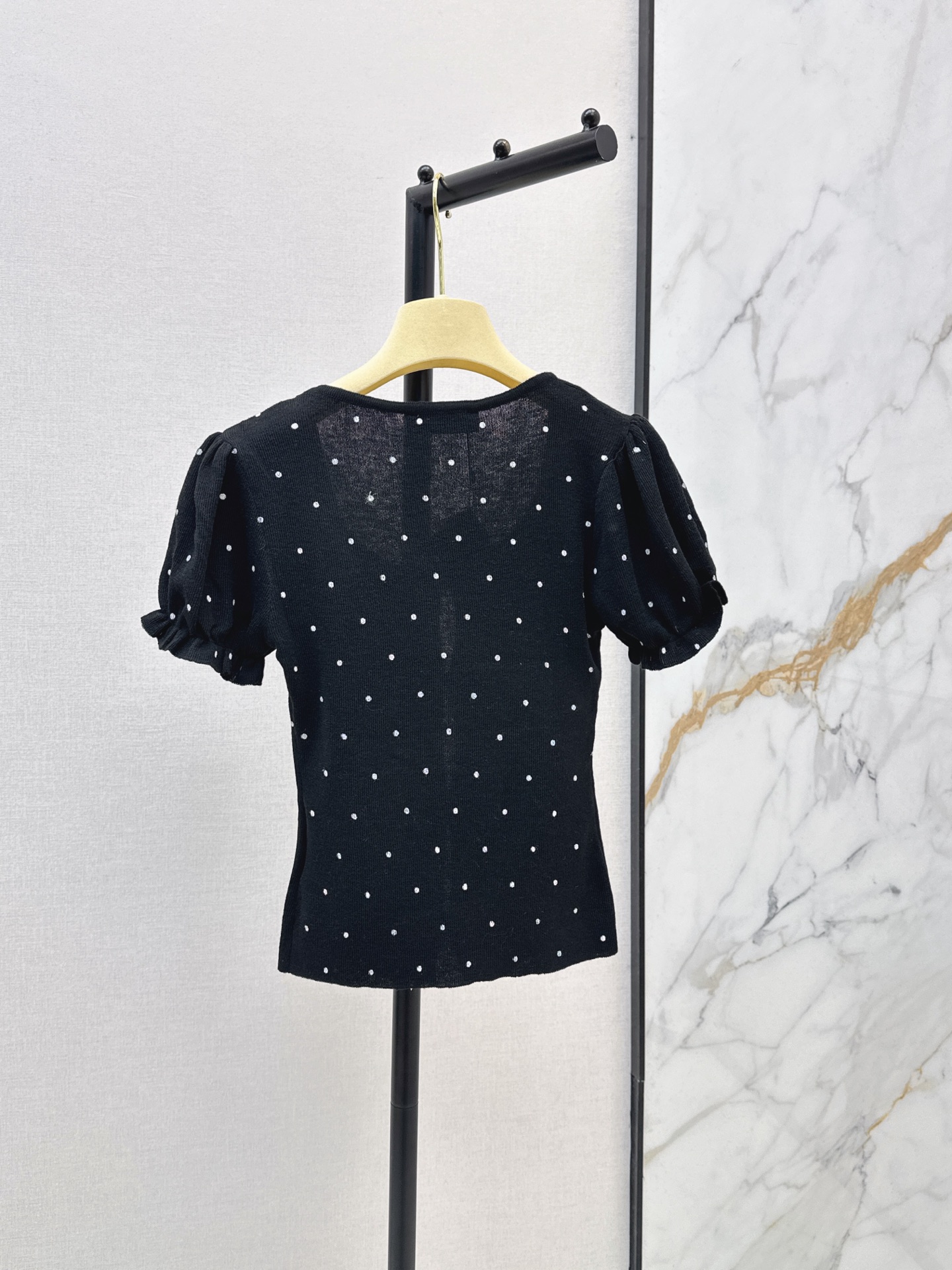 Miu 26ss pokla dots knit top