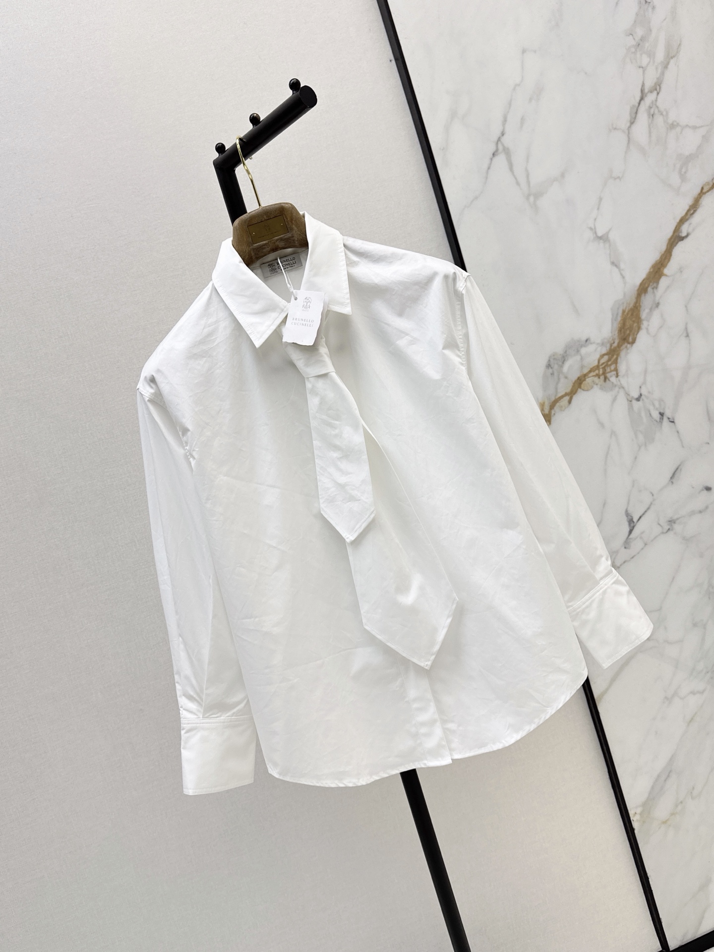Brun 26fw ribbon shirt