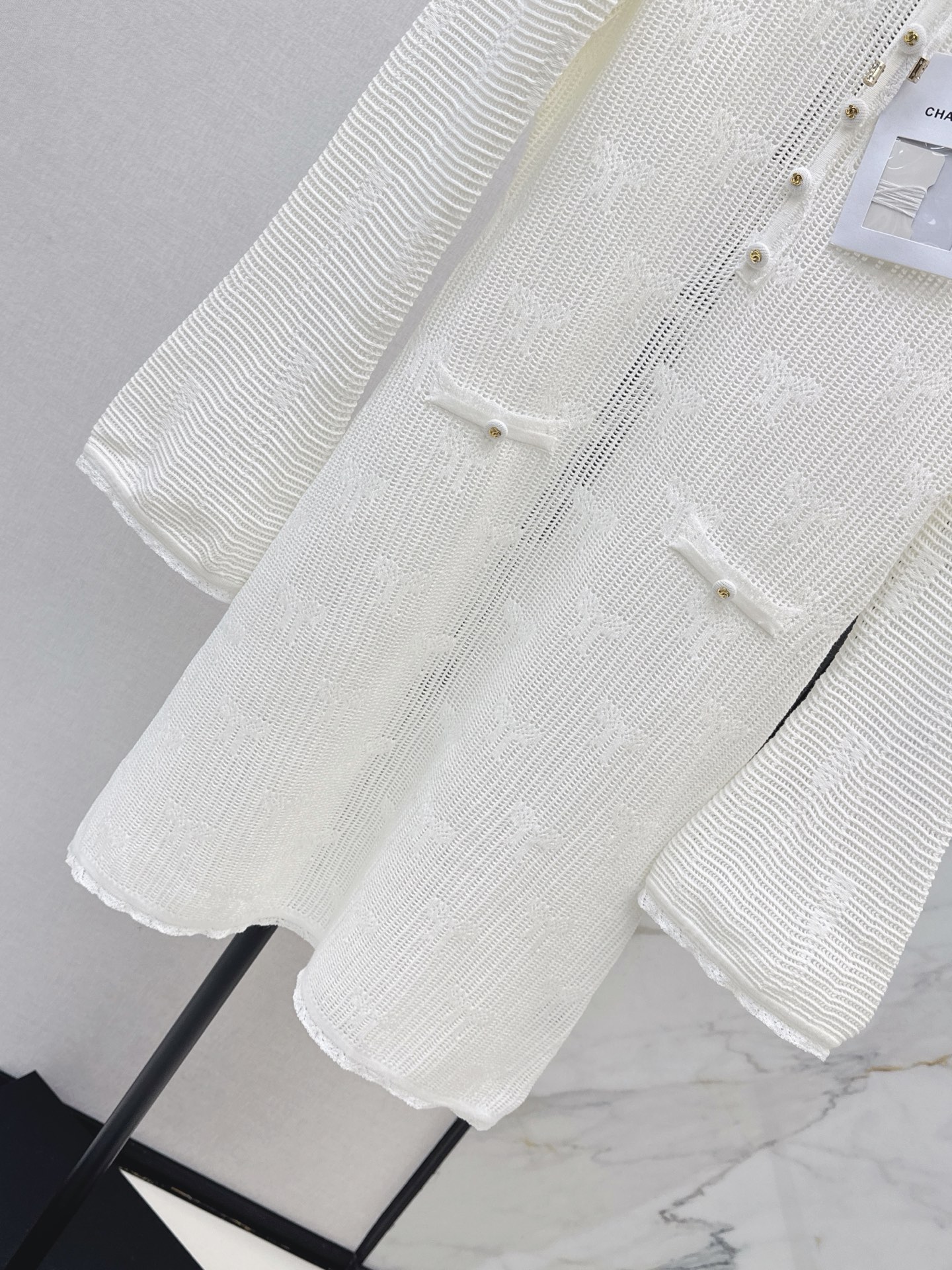 Chan 26fw hollow jacquard knit dress