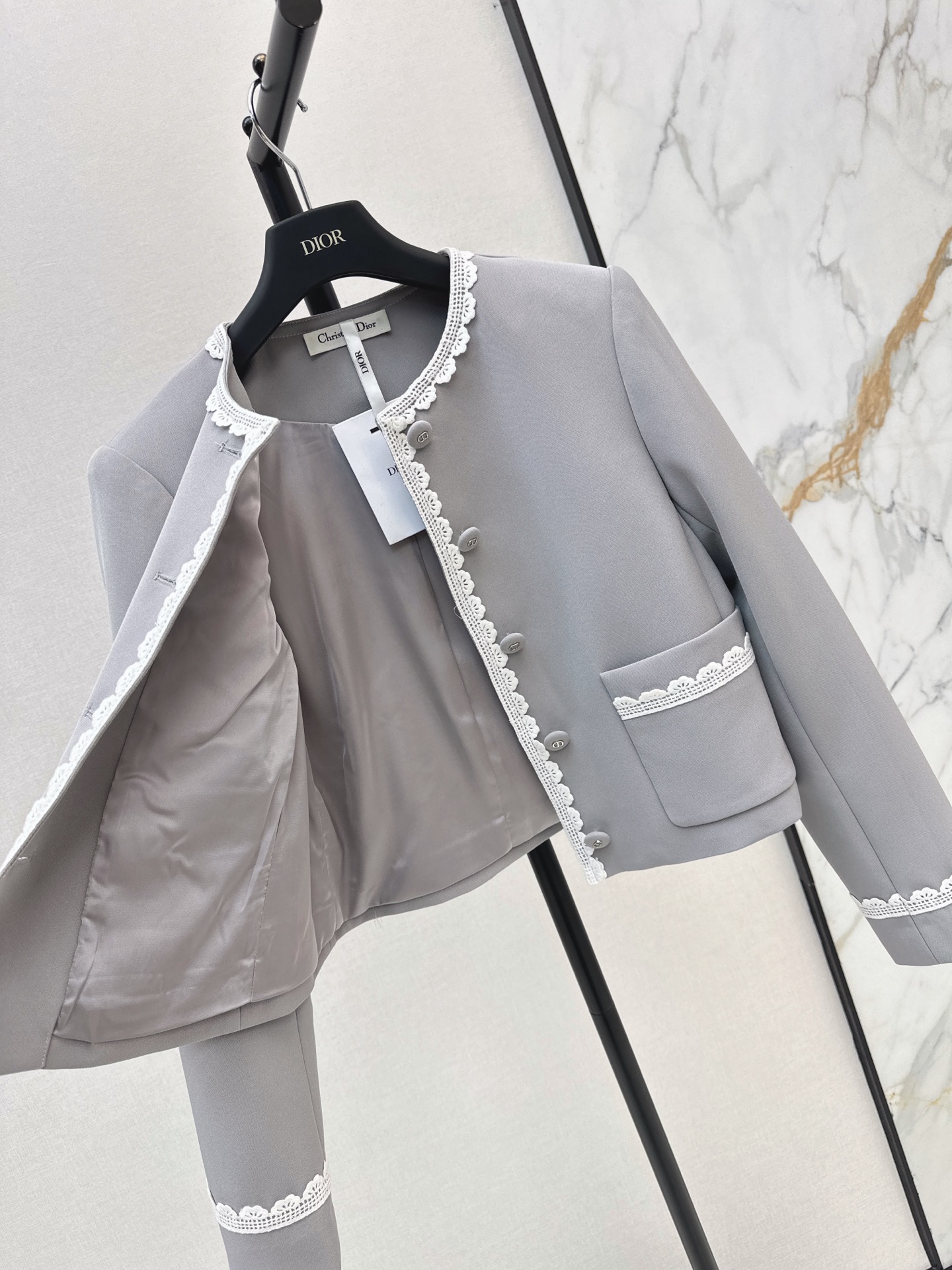 CD 26fw lace trim jacket
