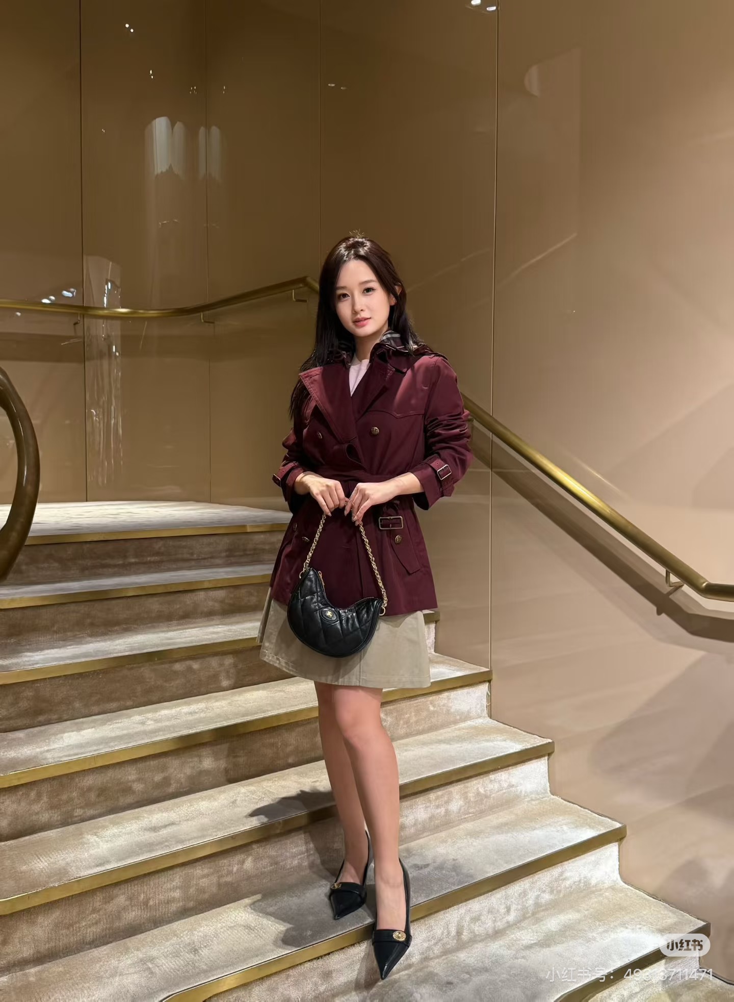 Bur 26fw hooded cropped trench coats
