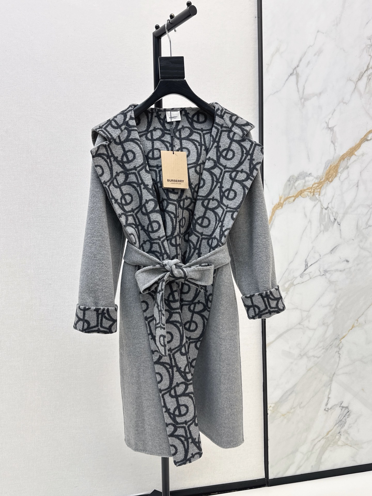 Bur 26fw woolen hooded overcoats