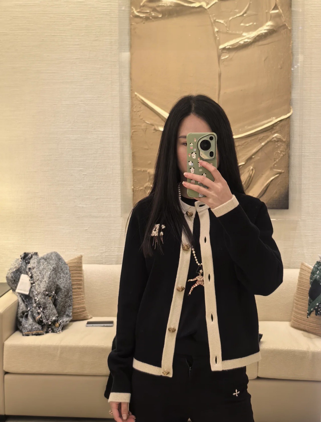 Chan 26fw cashmere knit cardigan