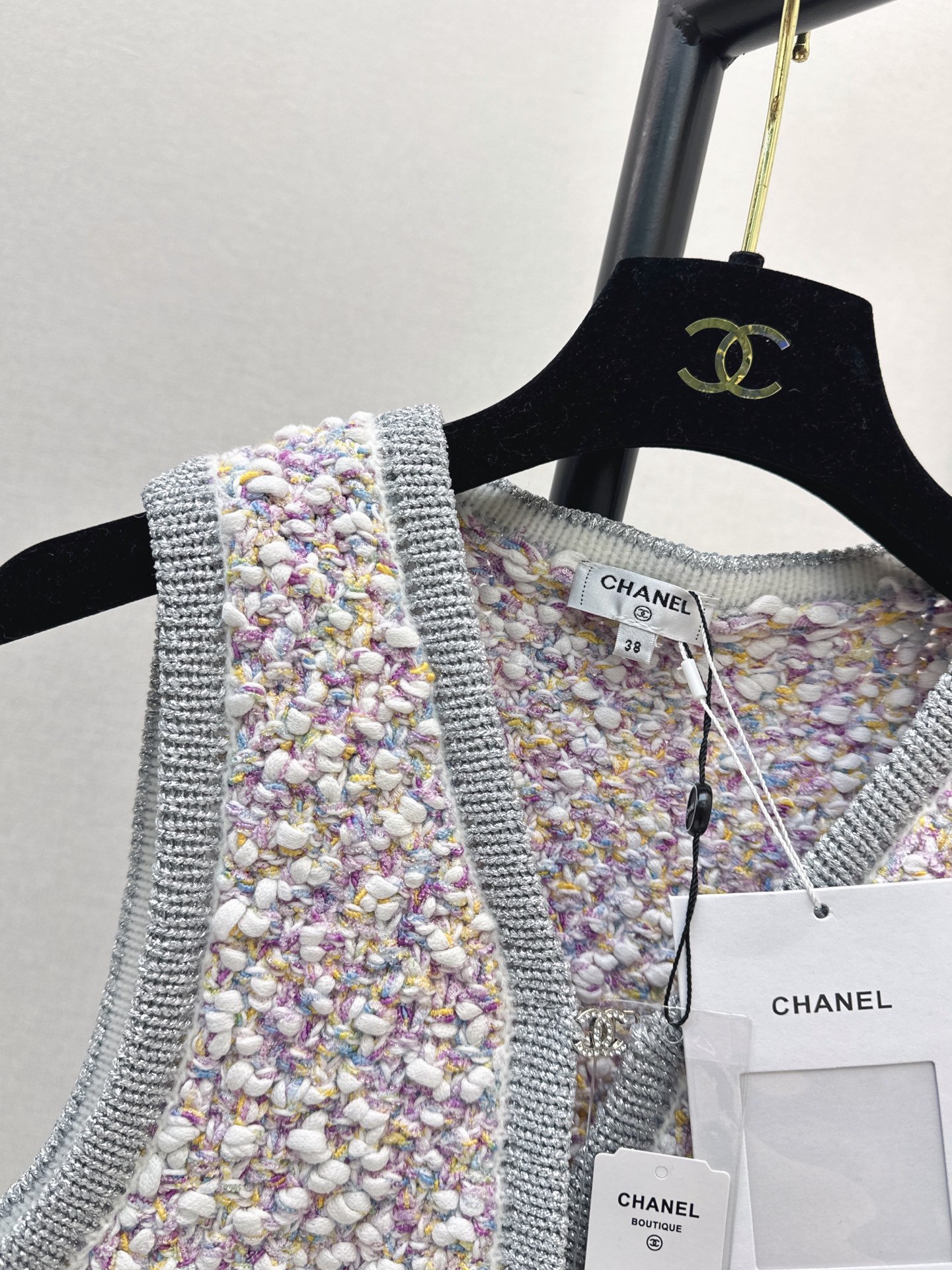 Chan 26fw tweed knit vest