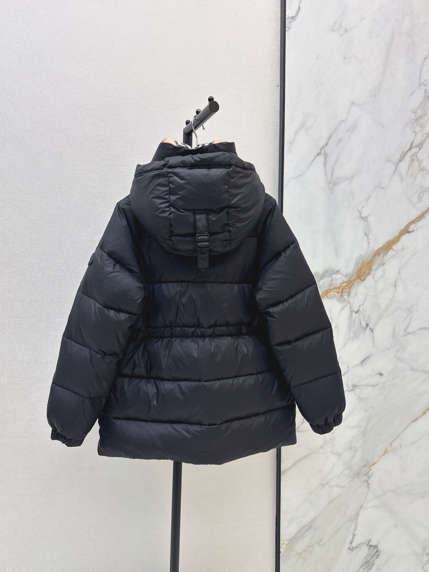 Bur 26fw hooded drawstring down jacket
