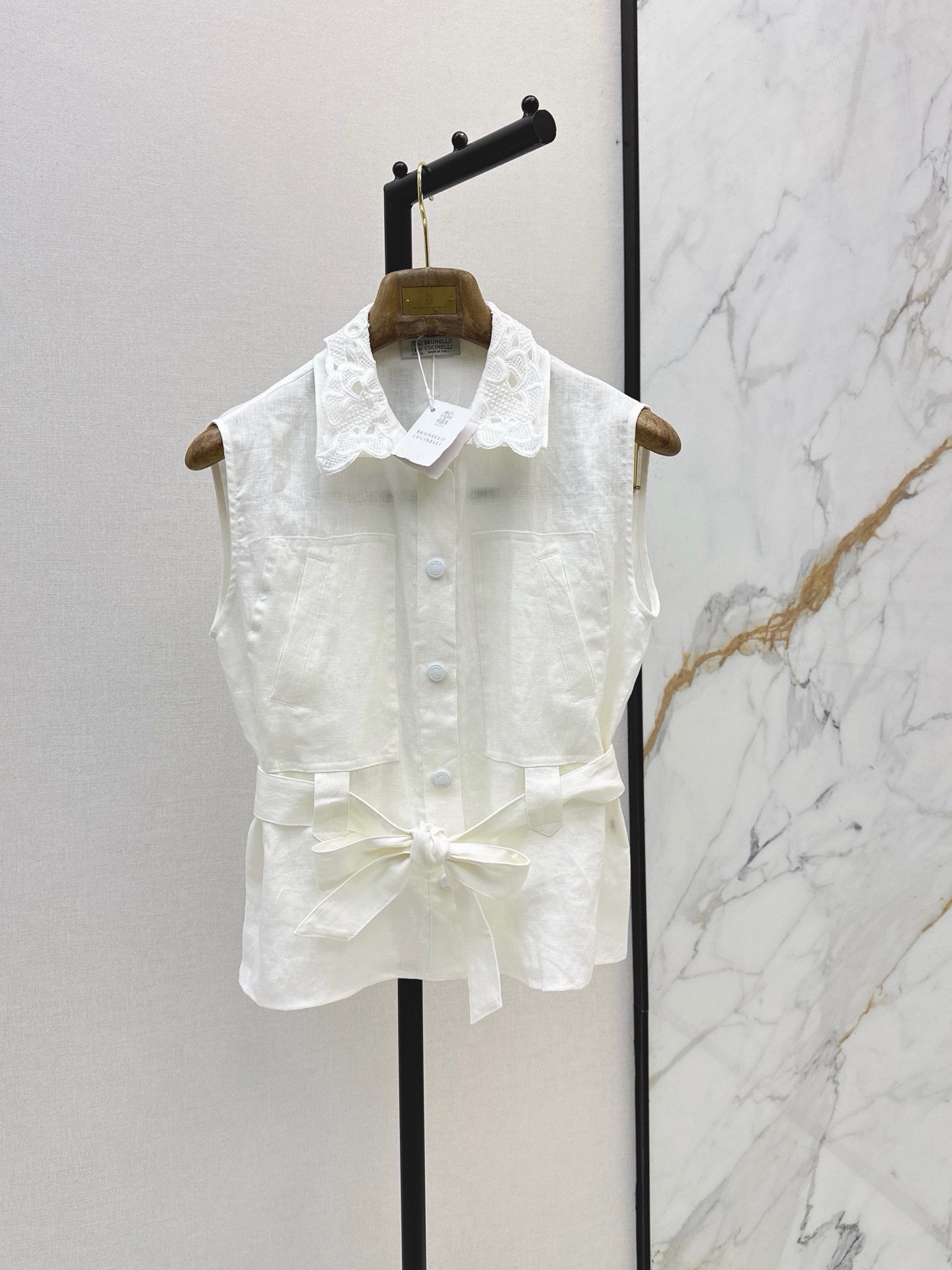 Brun 26ss embroidery waistcoat