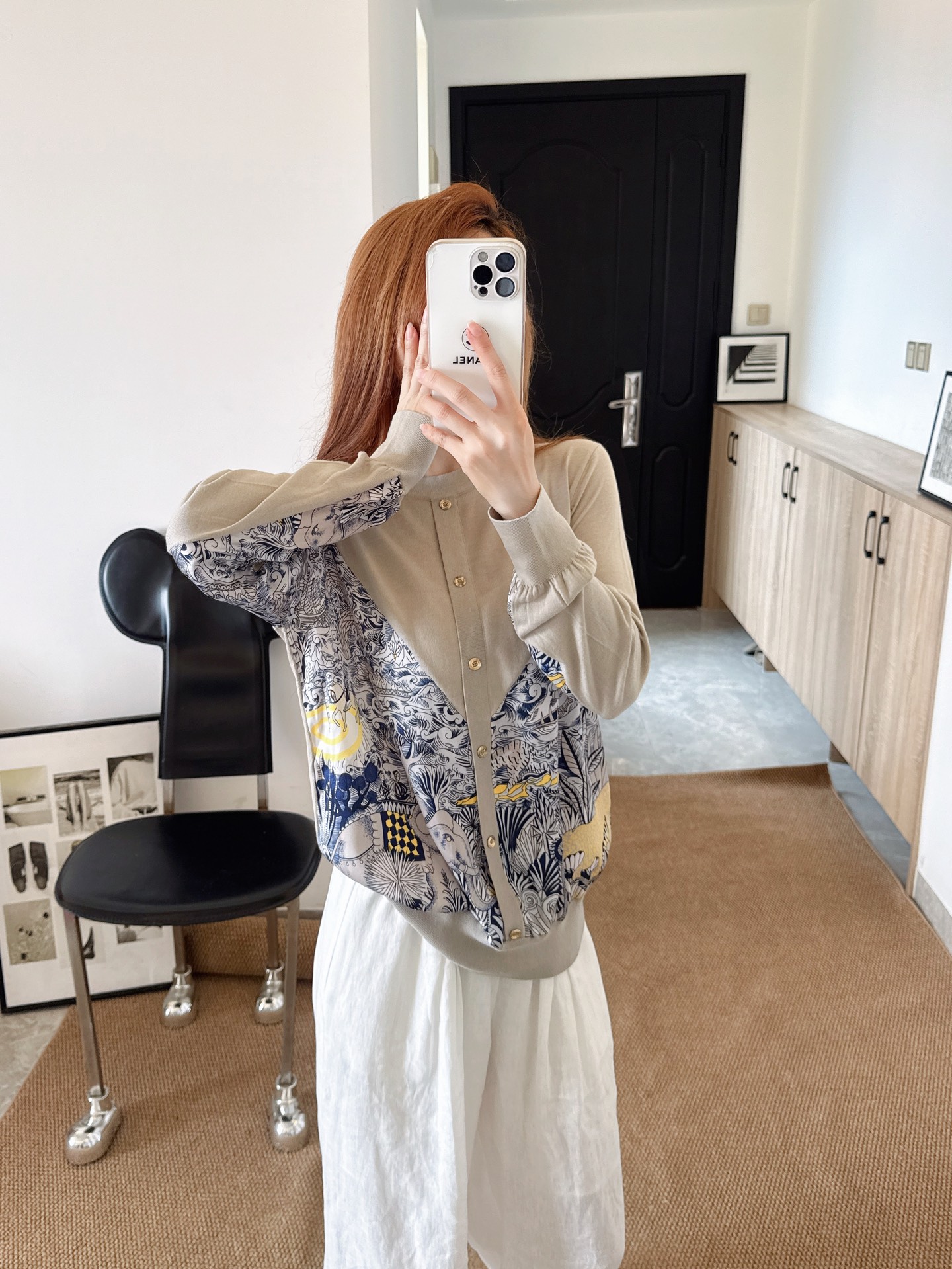 Her 26fw print knit cardigan