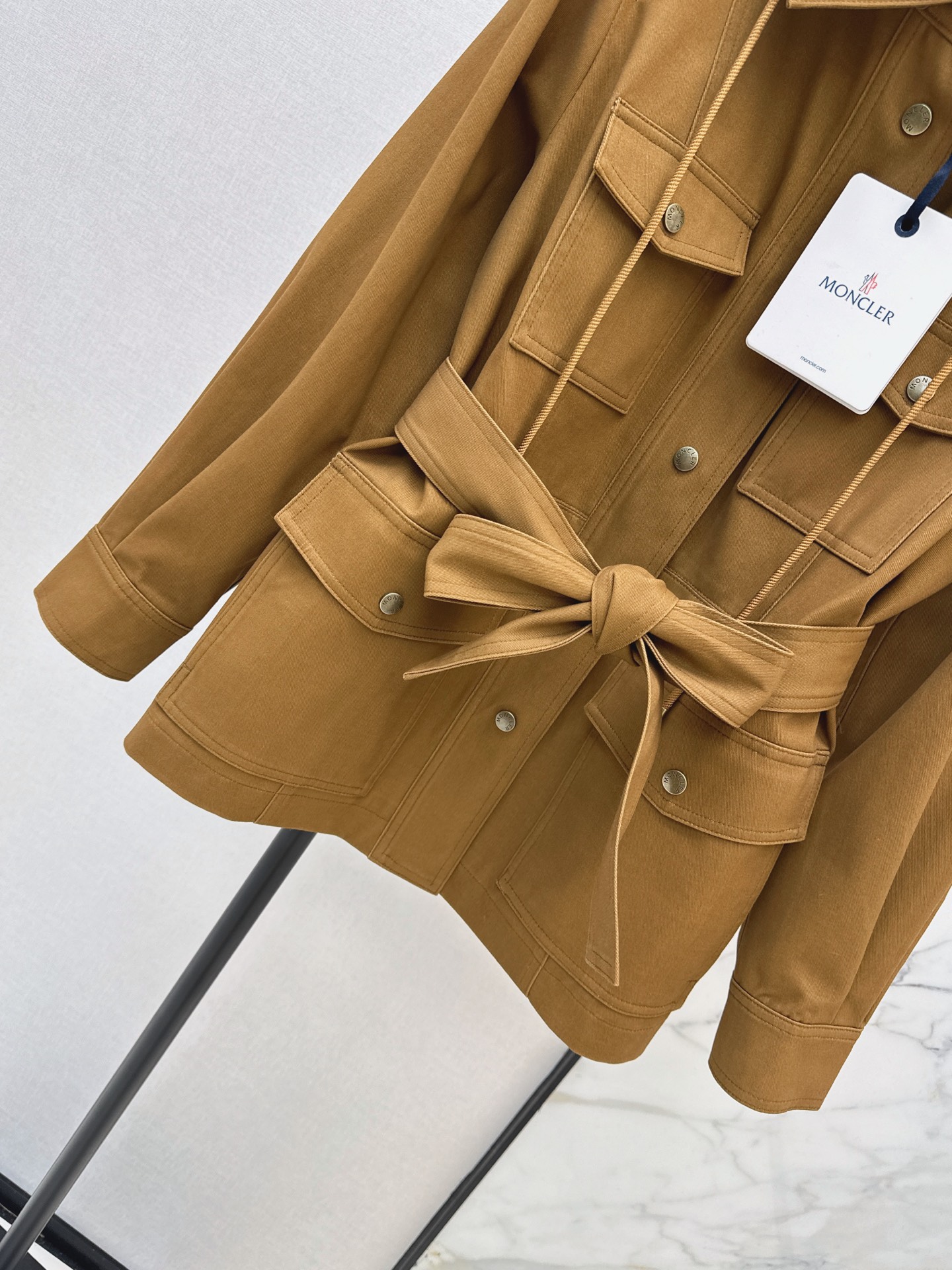 Monc 26fw hooded belted trench coats