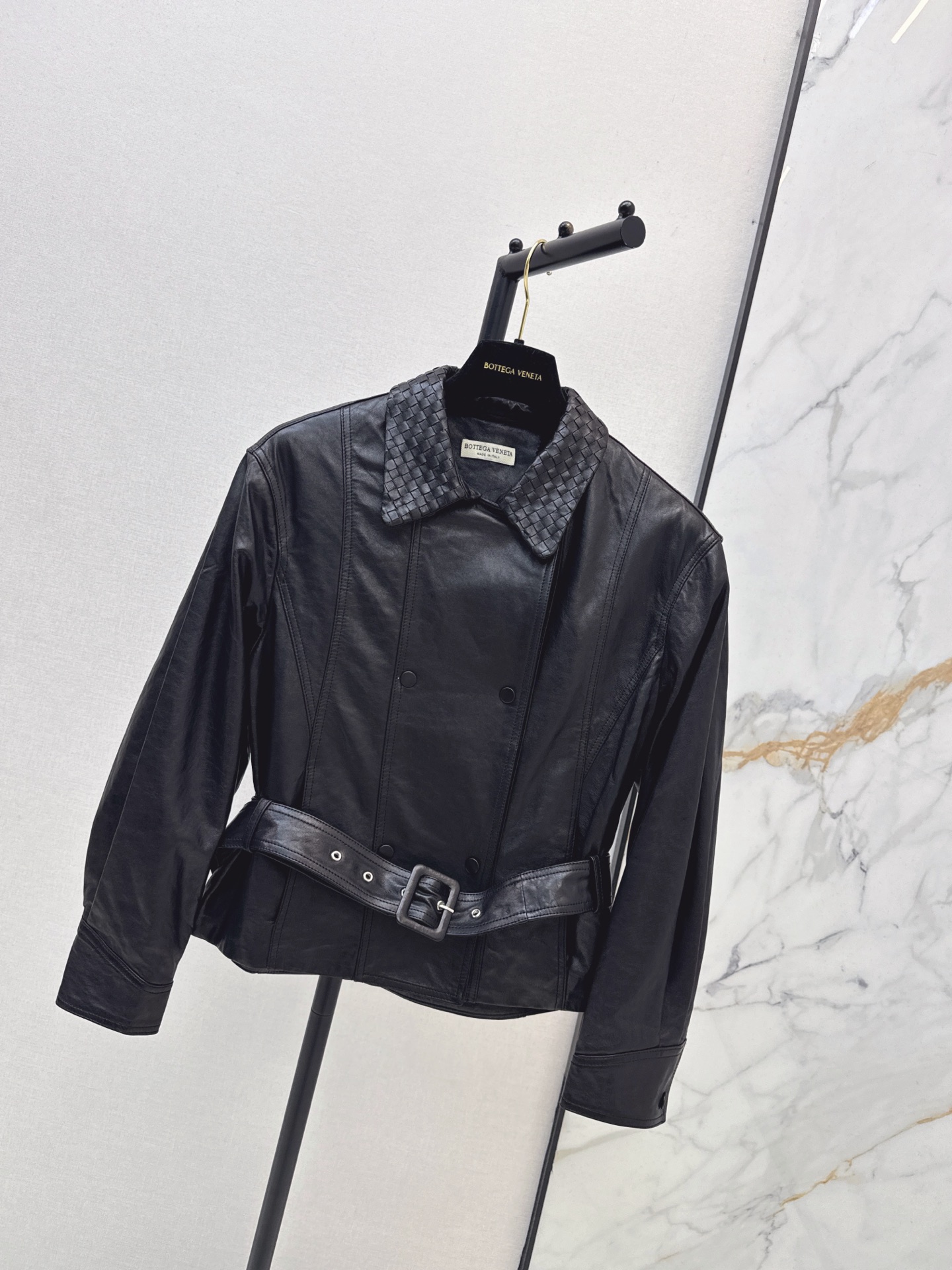 Bott 26fw belted leather jacket