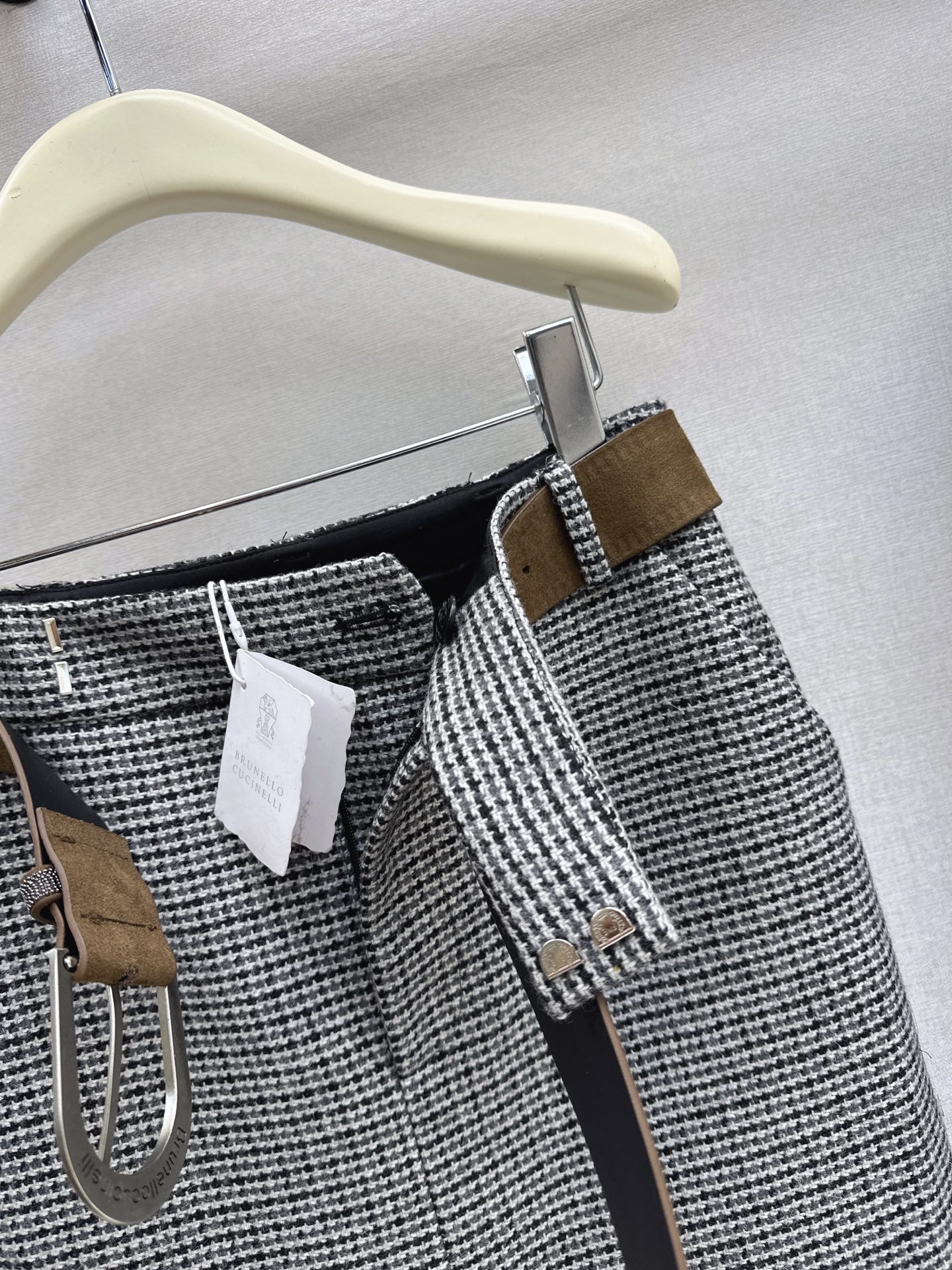 Brun 26fw houndstooth skirt