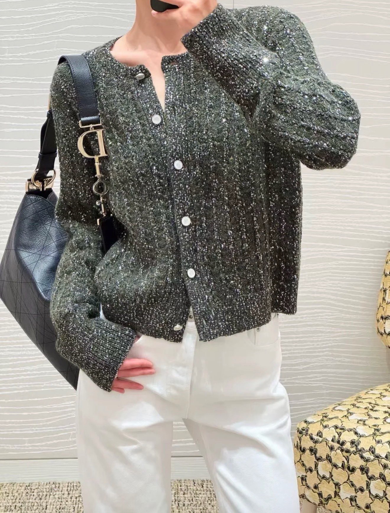 CD 26fw sequin cardigan jacket
